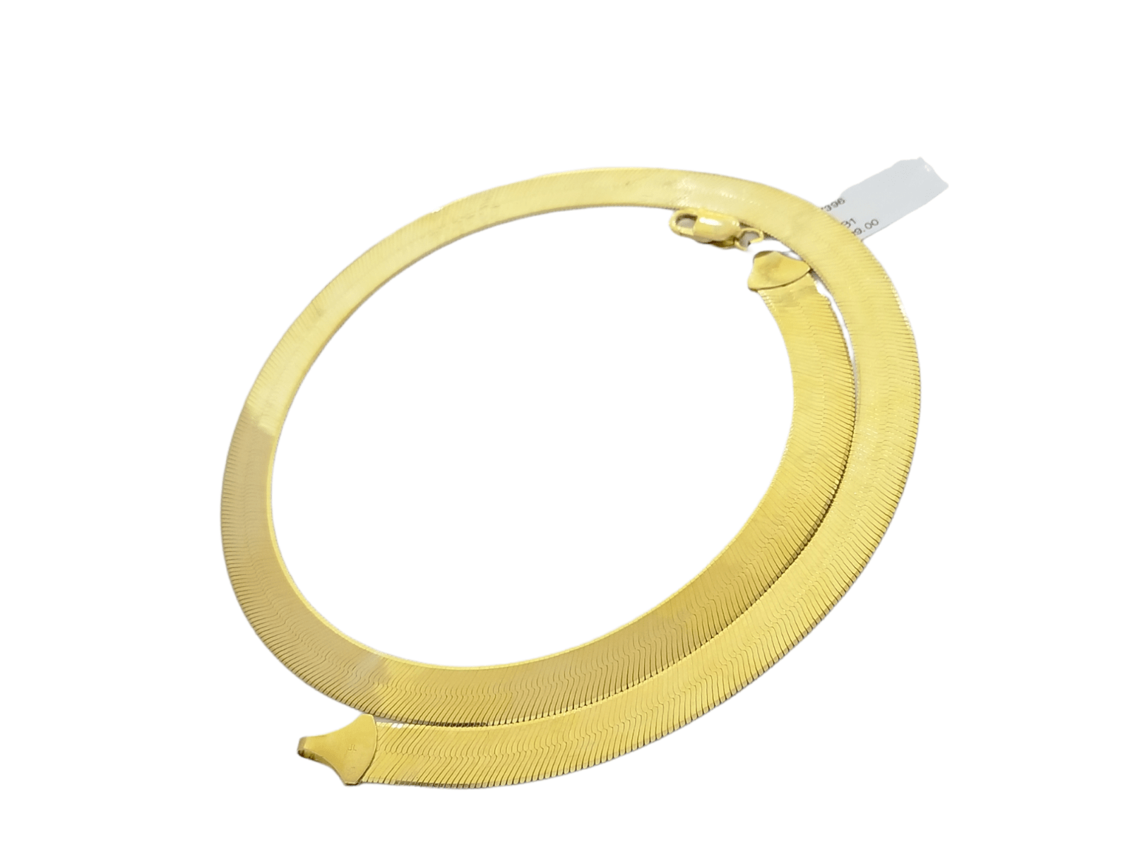 Real 10k 9mm Yellow Gold Herring Bone Chain Necklace 18" Lobster lock - GoldenlinQ