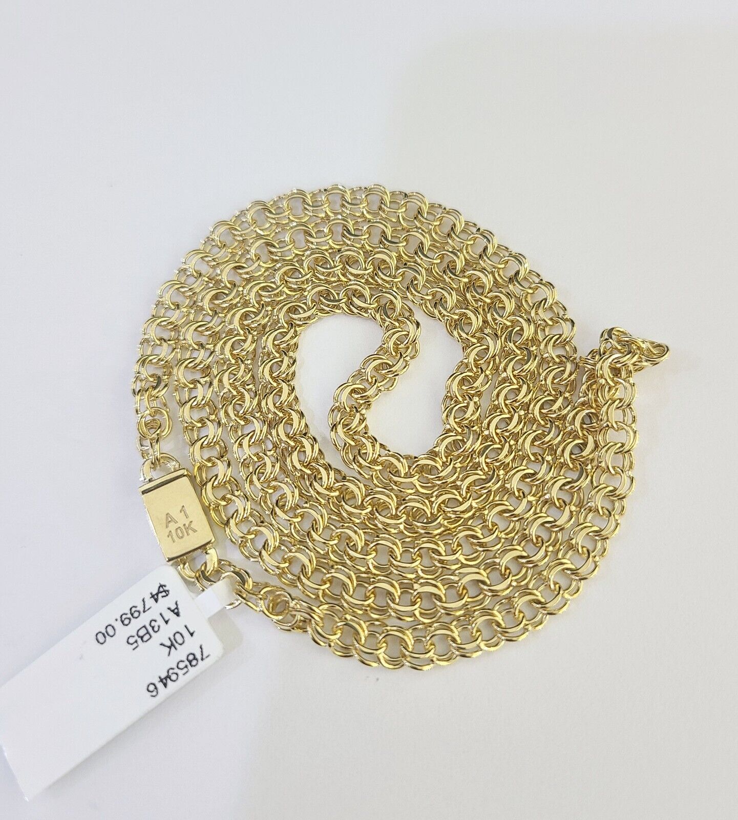 Real 10k Chino ID Chain Necklace Yellow Gold 4mm 16" 18" 20" 22" Genuine - GoldenlinQ