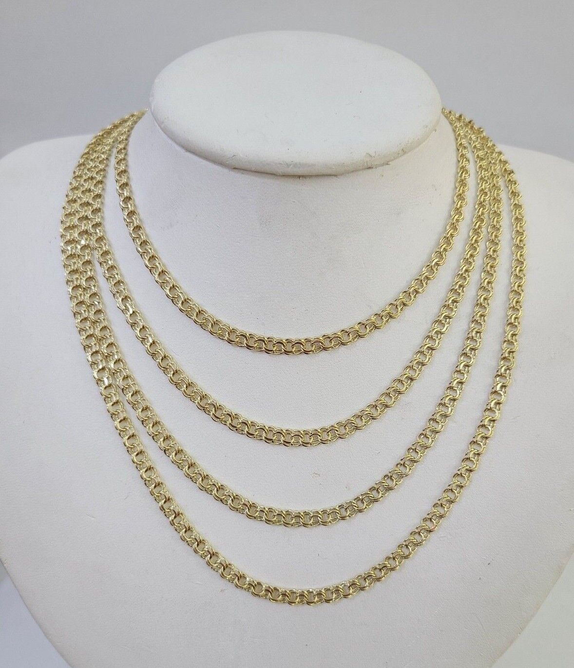 Real 10k Chino ID Chain Necklace Yellow Gold 4mm 16" 18" 20" 22" Genuine - GoldenlinQ