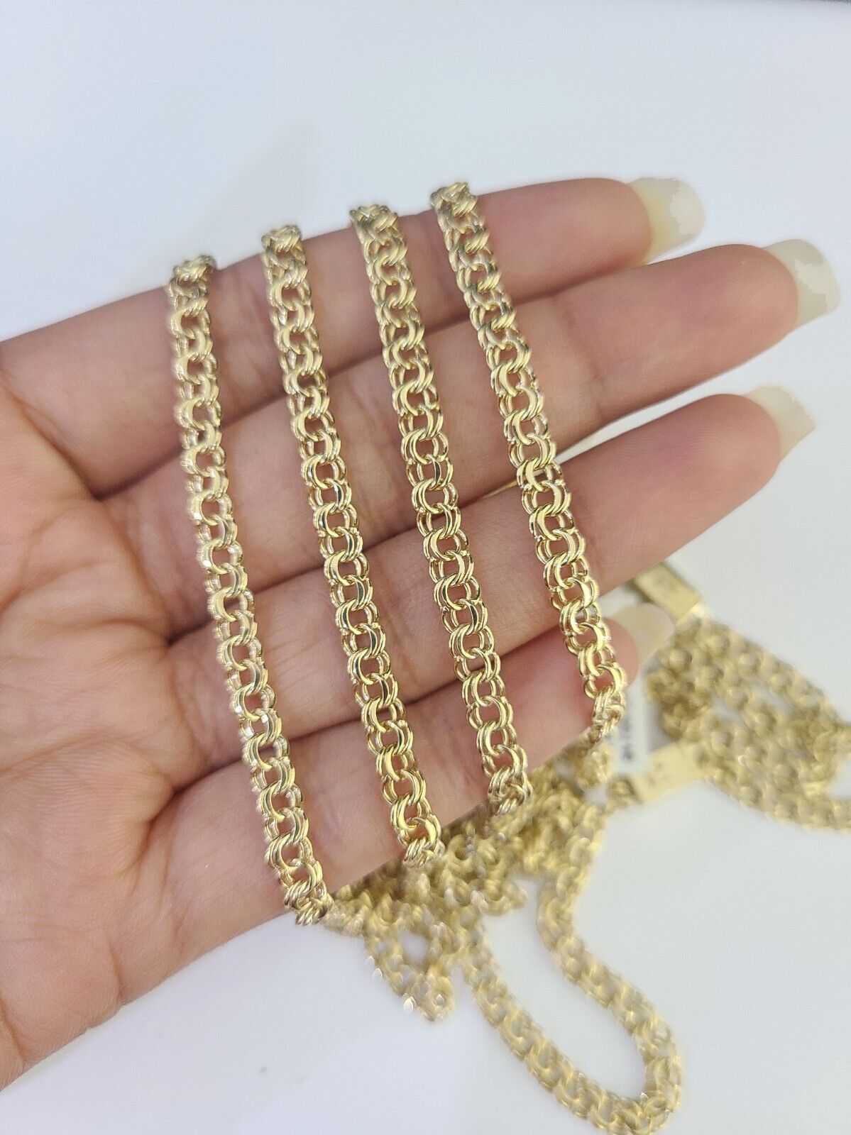 Real 10k Chino ID Chain Necklace Yellow Gold 4mm 16" 18" 20" 22" Genuine - GoldenlinQ