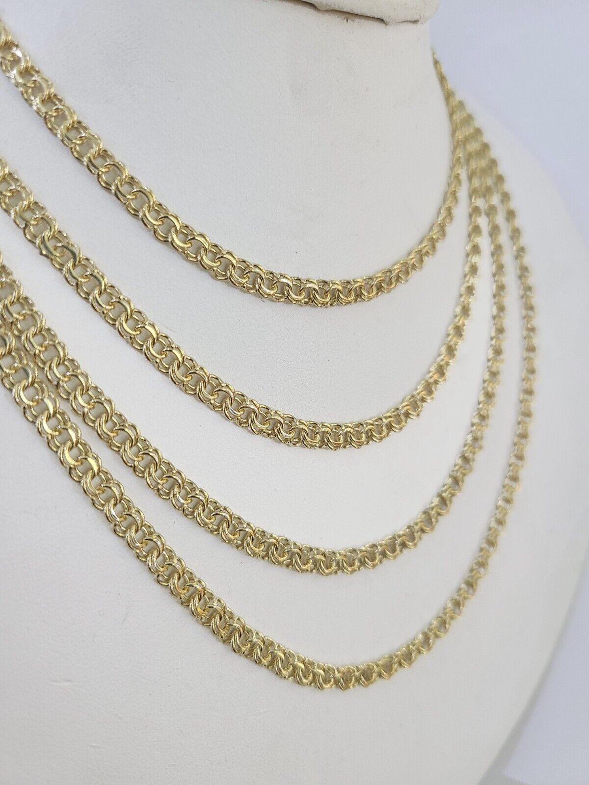 Real 10k Chino ID Chain Necklace Yellow Gold 4mm 16" 18" 20" 22" Genuine - GoldenlinQ