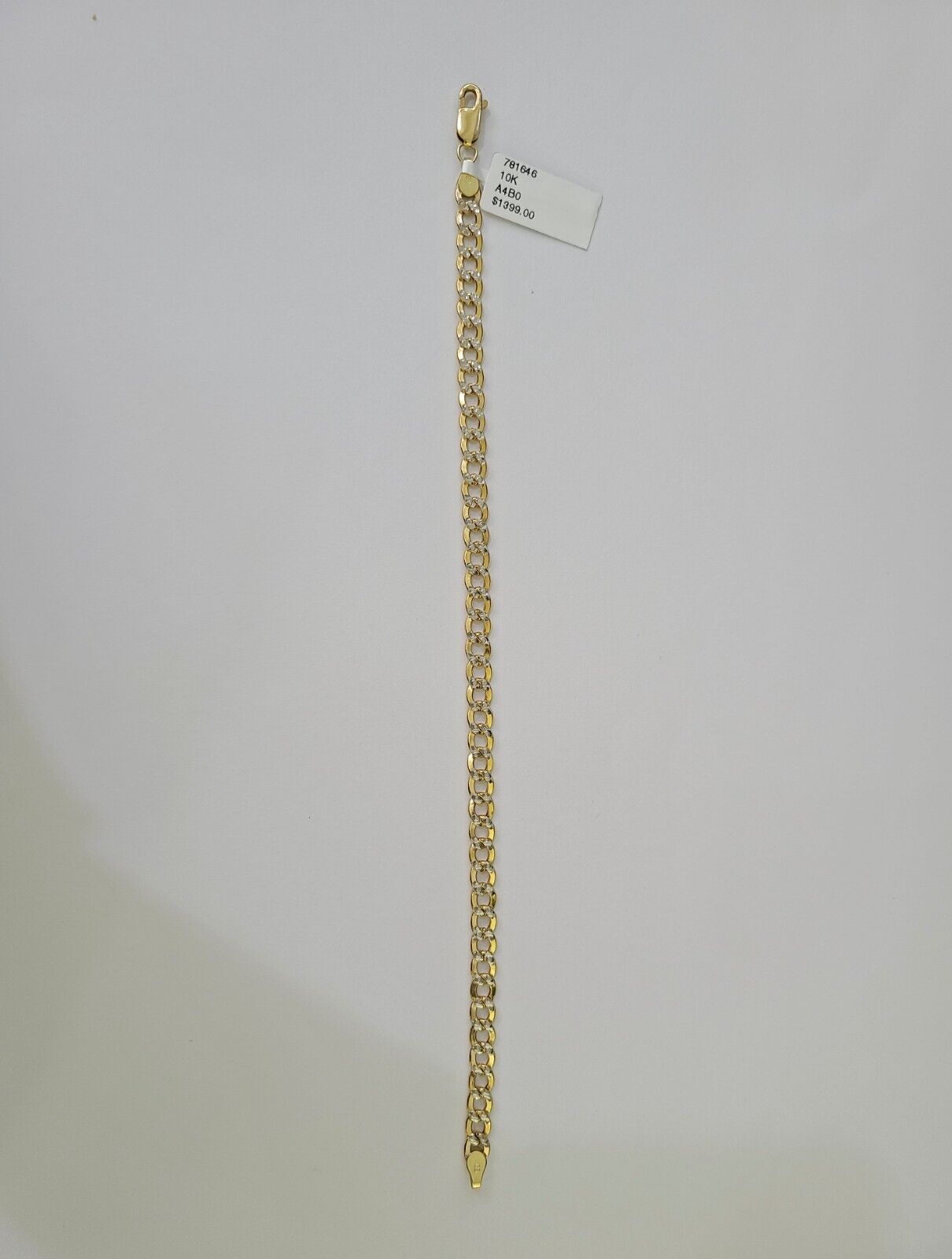 Real 10K Cuban Curb Link Bracelet Yellow Gold Diamond Cut 5mm 8" Inch - GoldenlinQ
