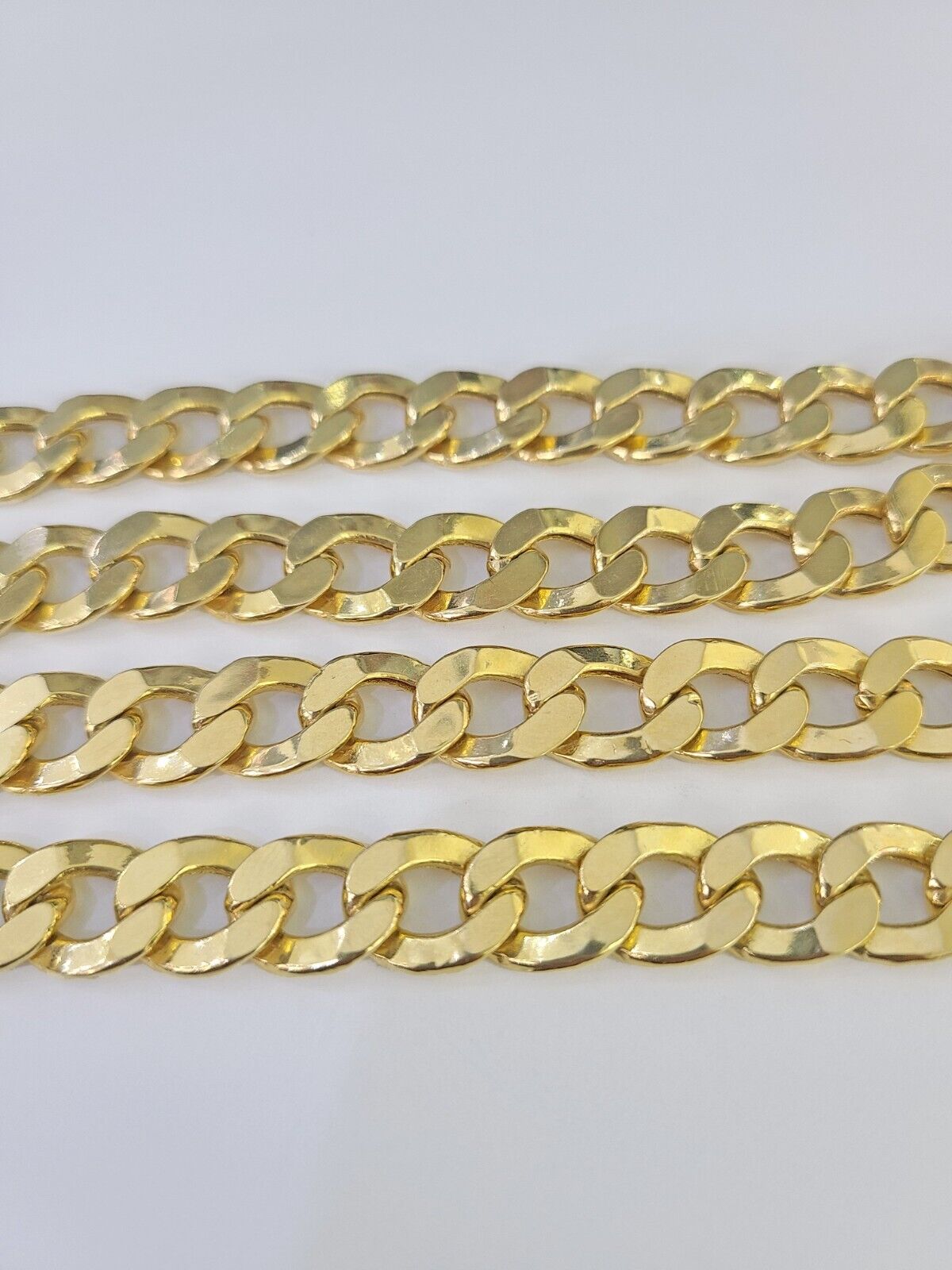 Real 10k Cuban Curb Link chain SET Yellow Gold 11mm 20 - 30Inch Necklace Men Women - GoldenlinQ