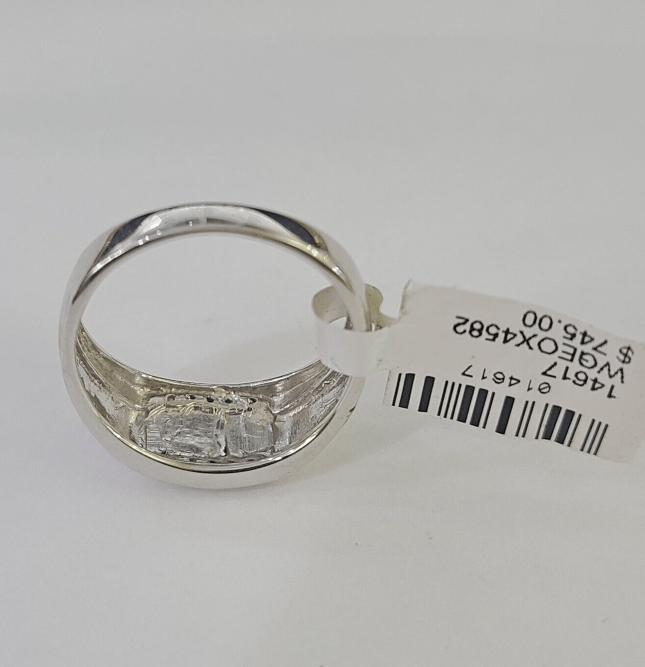 Real 10k DAD Diamond Ring Mens White Gold Size 10 Ring 10kt Genuine - GoldenlinQ