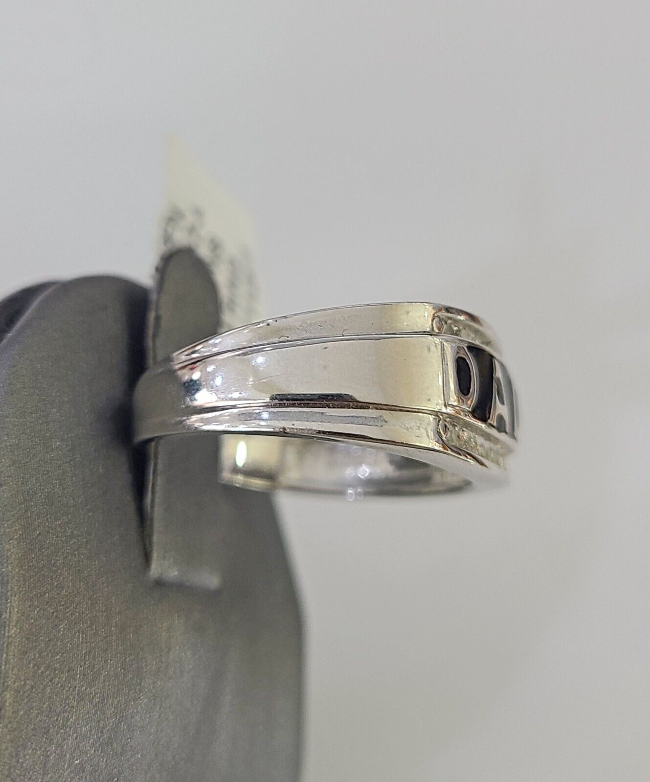 Real 10k DAD Diamond Ring Mens White Gold Size 10 Ring 10kt Genuine - GoldenlinQ