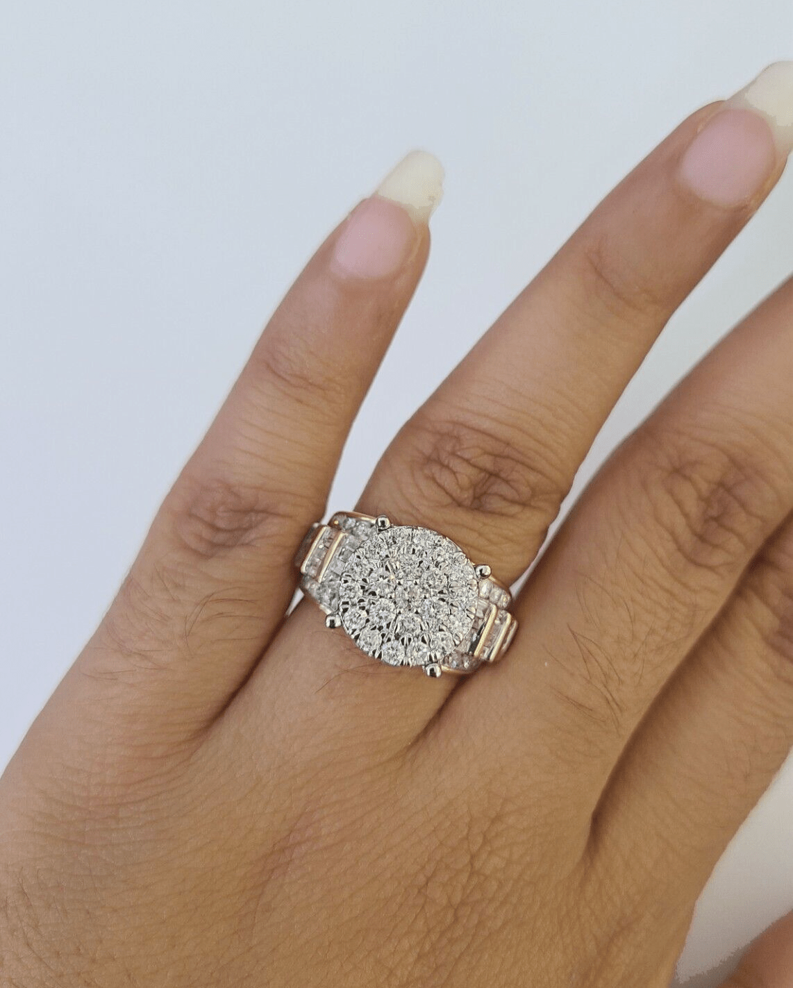 Real 10k Diamond Ladies Ring Yellow Gold Bridal Women Engagement Wedding - GoldenlinQ