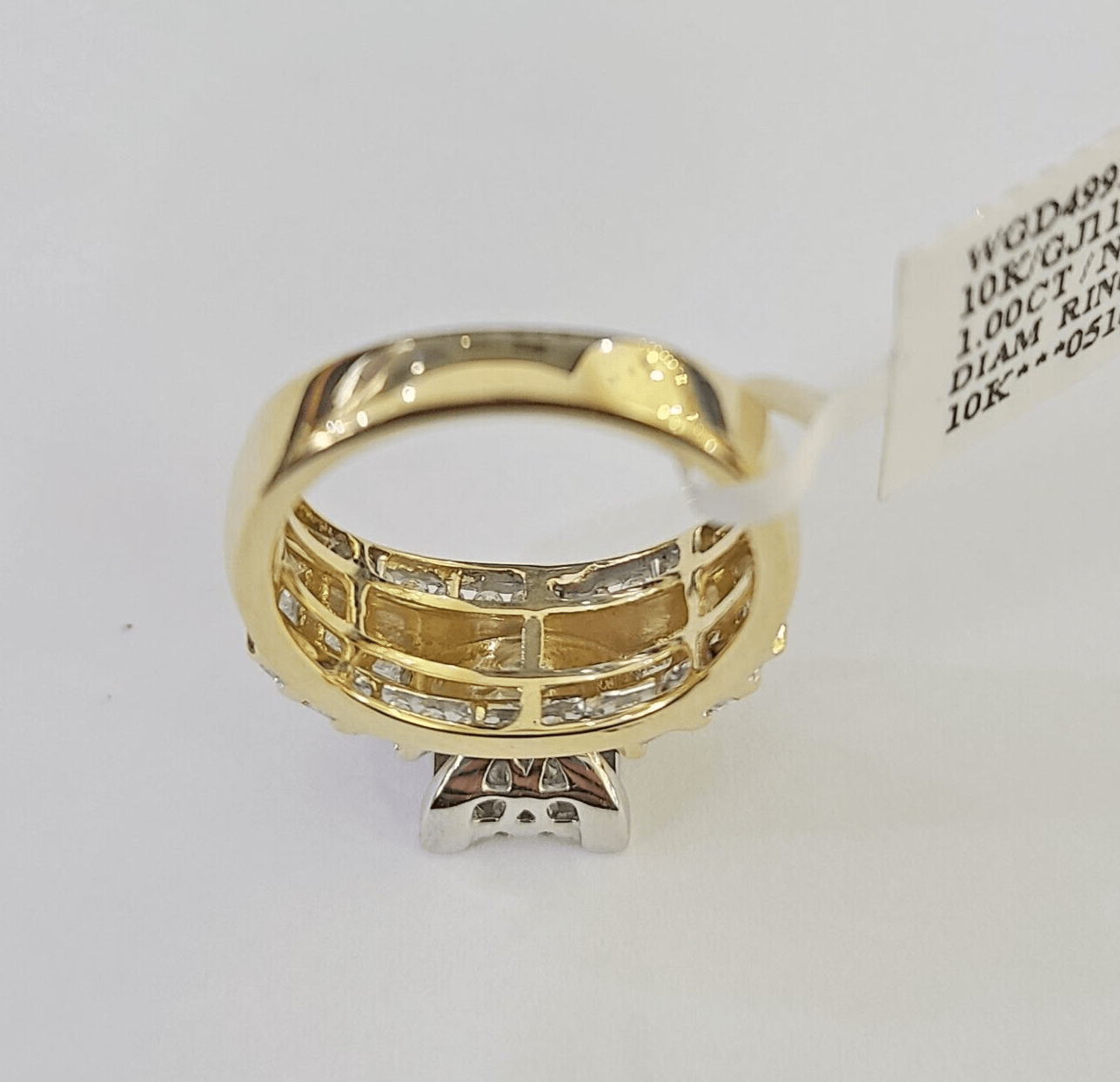 Real 10k Diamond Ladies Ring Yellow Gold Bridal Women Engagement Wedding - GoldenlinQ