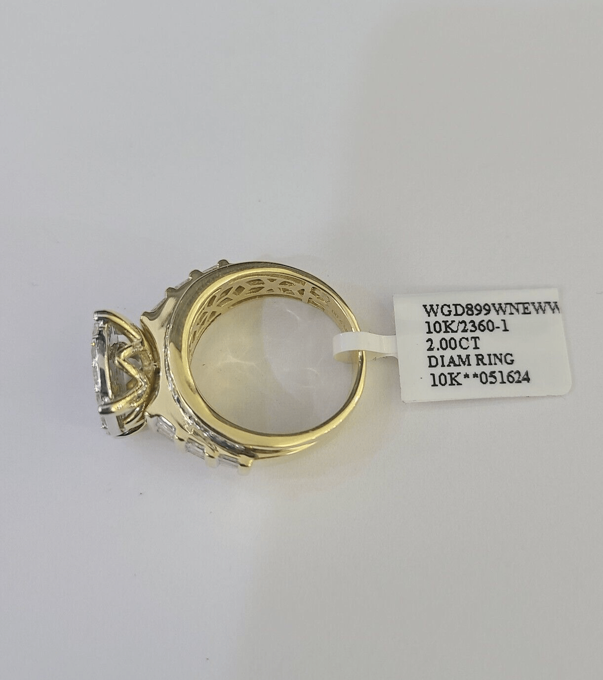 Real 10k Diamond Ladies Ring Yellow Gold Bridal Women Engagement Wedding - GoldenlinQ