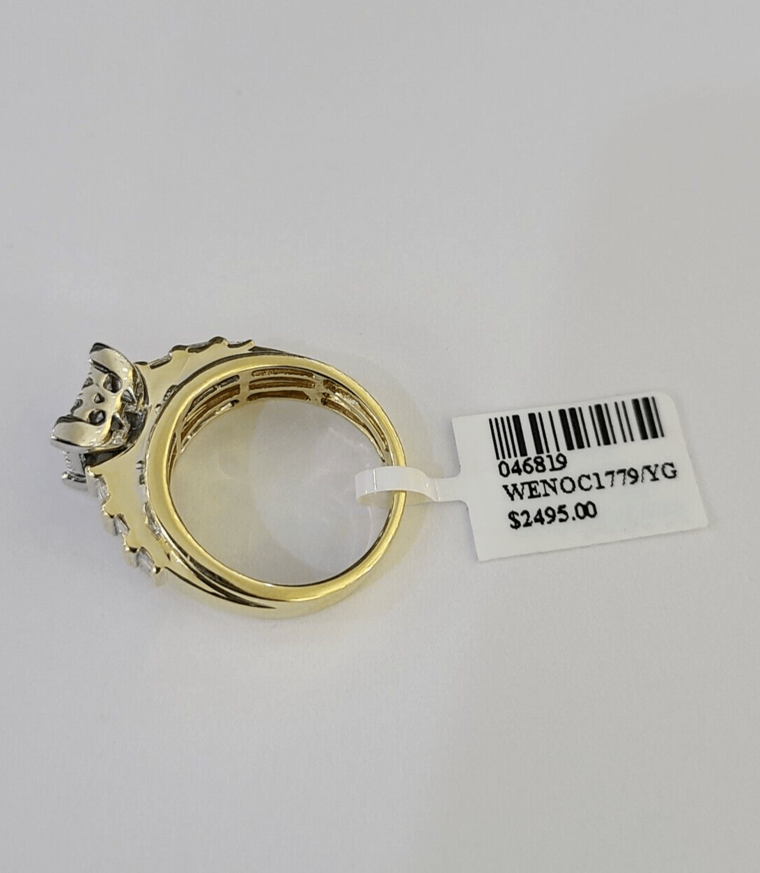 Real 10k Diamond Ladies Ring Yellow Gold Bridal Women Engagement Wedding - GoldenlinQ