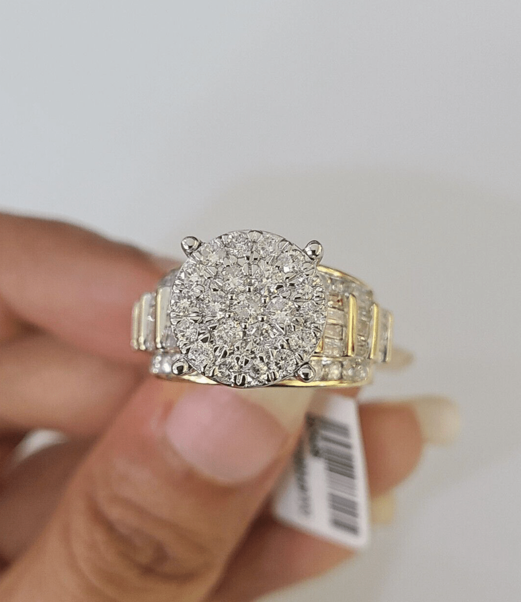 Real 10k Diamond Ladies Ring Yellow Gold Bridal Women Engagement Wedding - GoldenlinQ