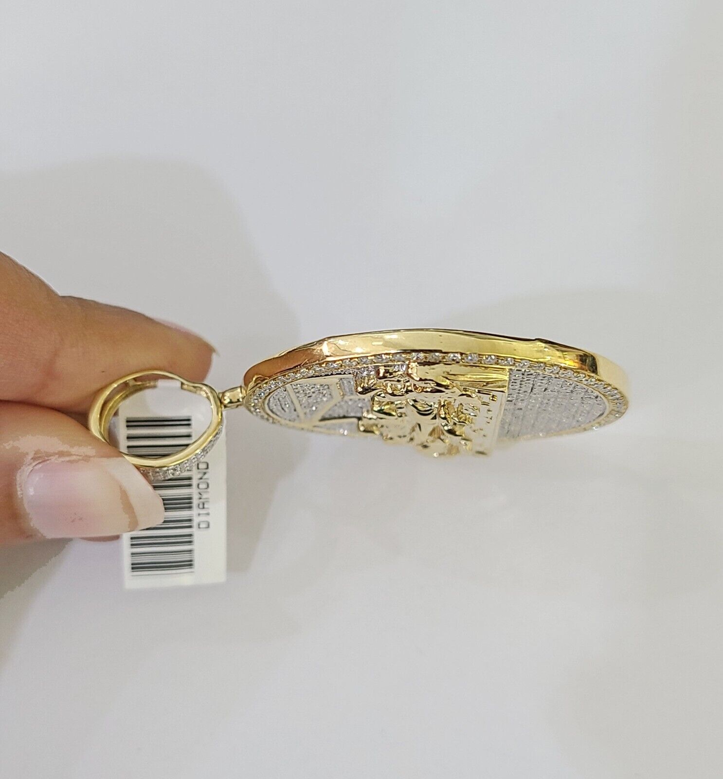 Real 10K Diamond Last Supper Pendent Charm Yellow Gold 2" Inch Genuine - GoldenlinQ