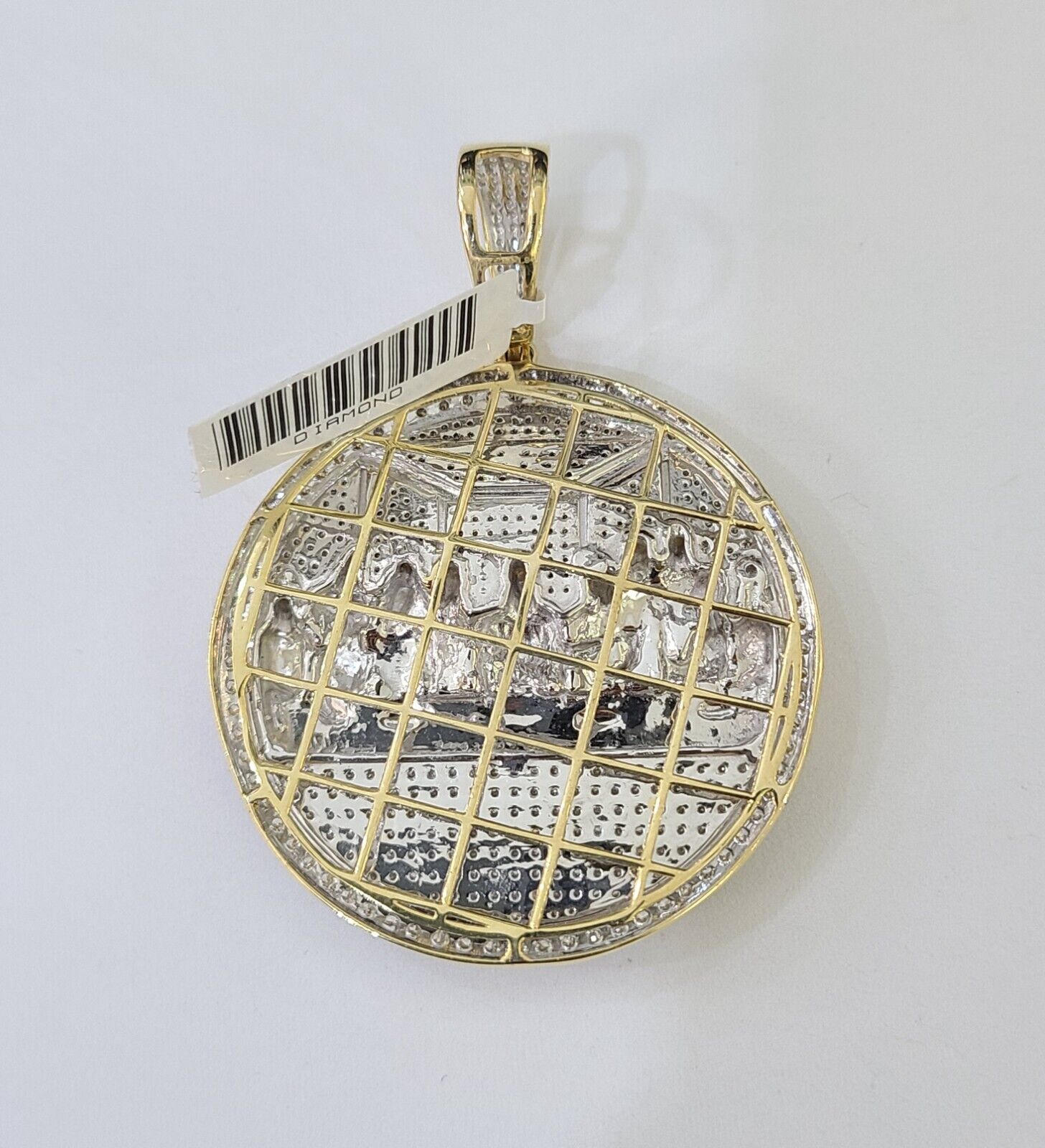 Real 10K Diamond Last Supper Pendent Charm Yellow Gold 2" Inch Genuine - GoldenlinQ