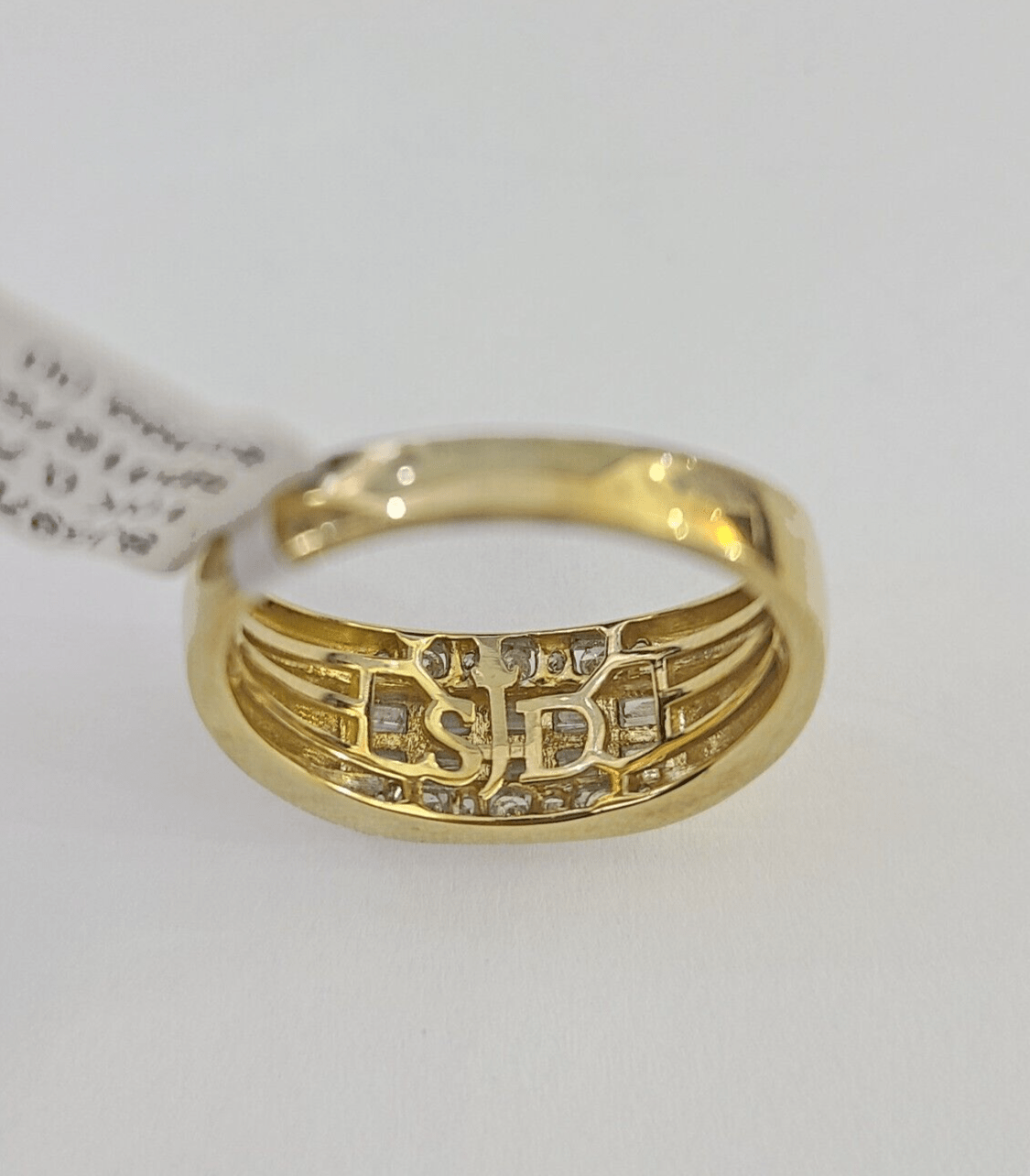 Real 10k Diamond Mens Ring Band Yellow Gold Wedding Genuine Natural - GoldenlinQ