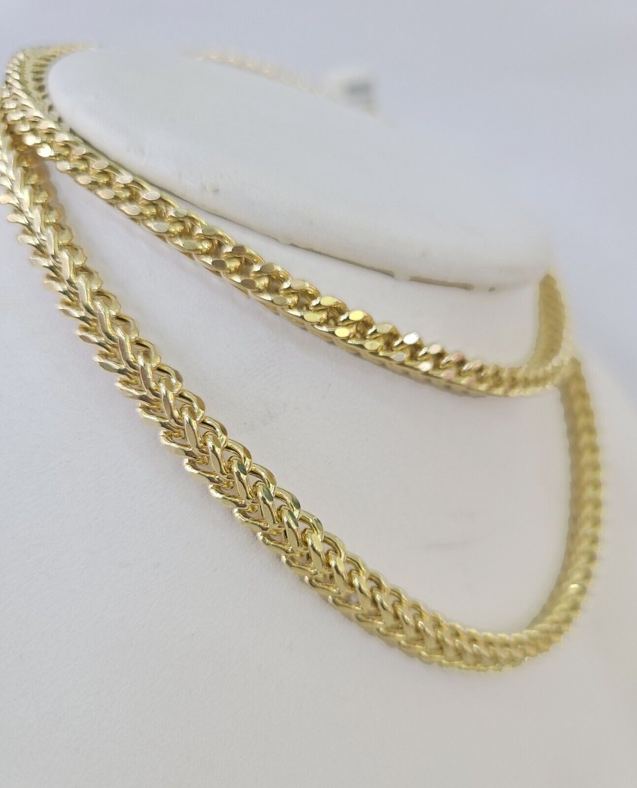 Real 10k Franco Chain Yellow gold 4mm 24inch necklace lobster lock 10kt - GoldenlinQ