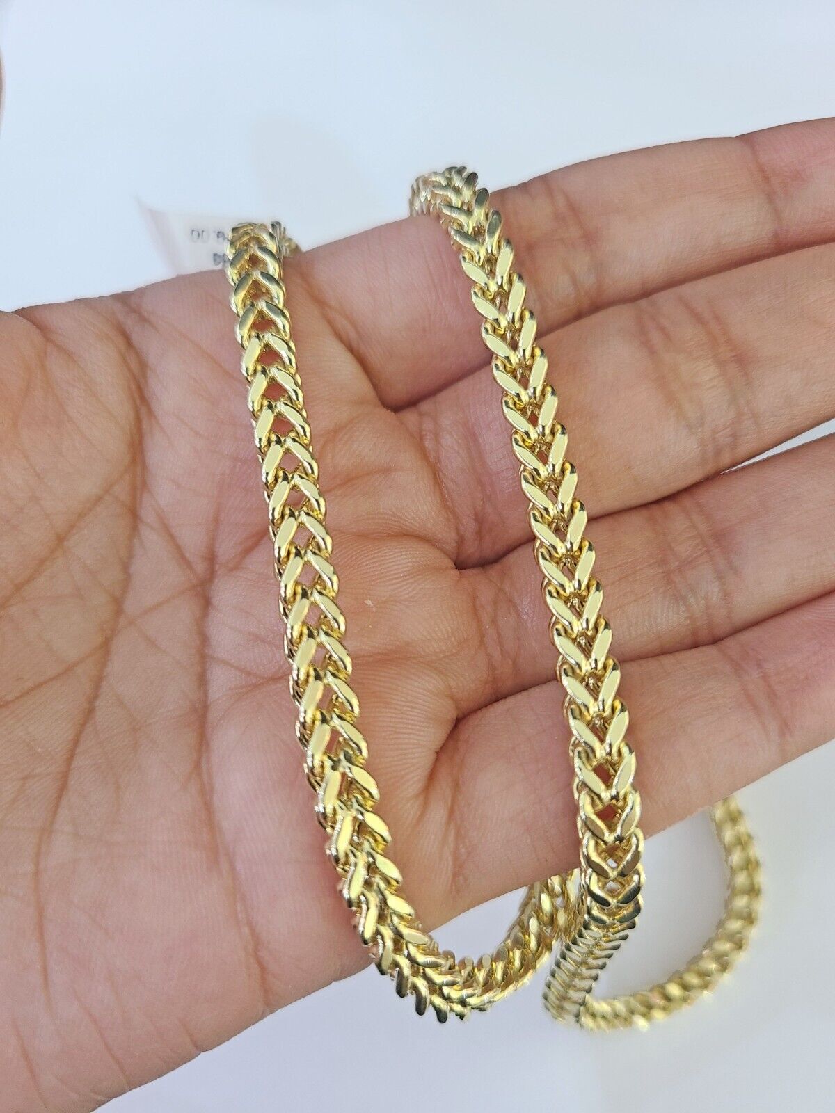Real 10k Franco Chain Yellow gold 4mm 24inch necklace lobster lock 10kt - GoldenlinQ