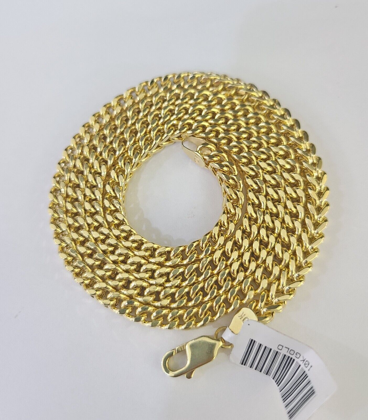 Real 10k Franco Chain Yellow gold 4mm 24inch necklace lobster lock 10kt - GoldenlinQ