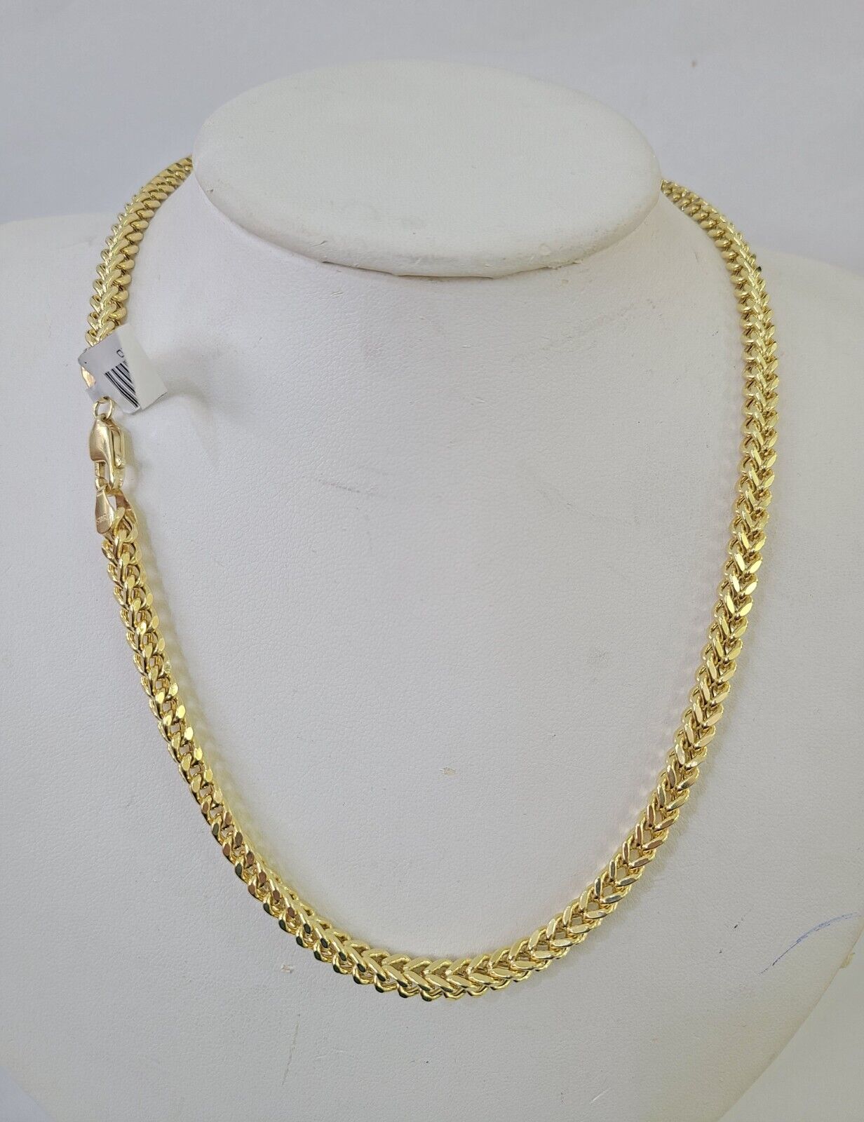 Real 10k Franco Chain Yellow gold 4mm 24inch necklace lobster lock 10kt - GoldenlinQ