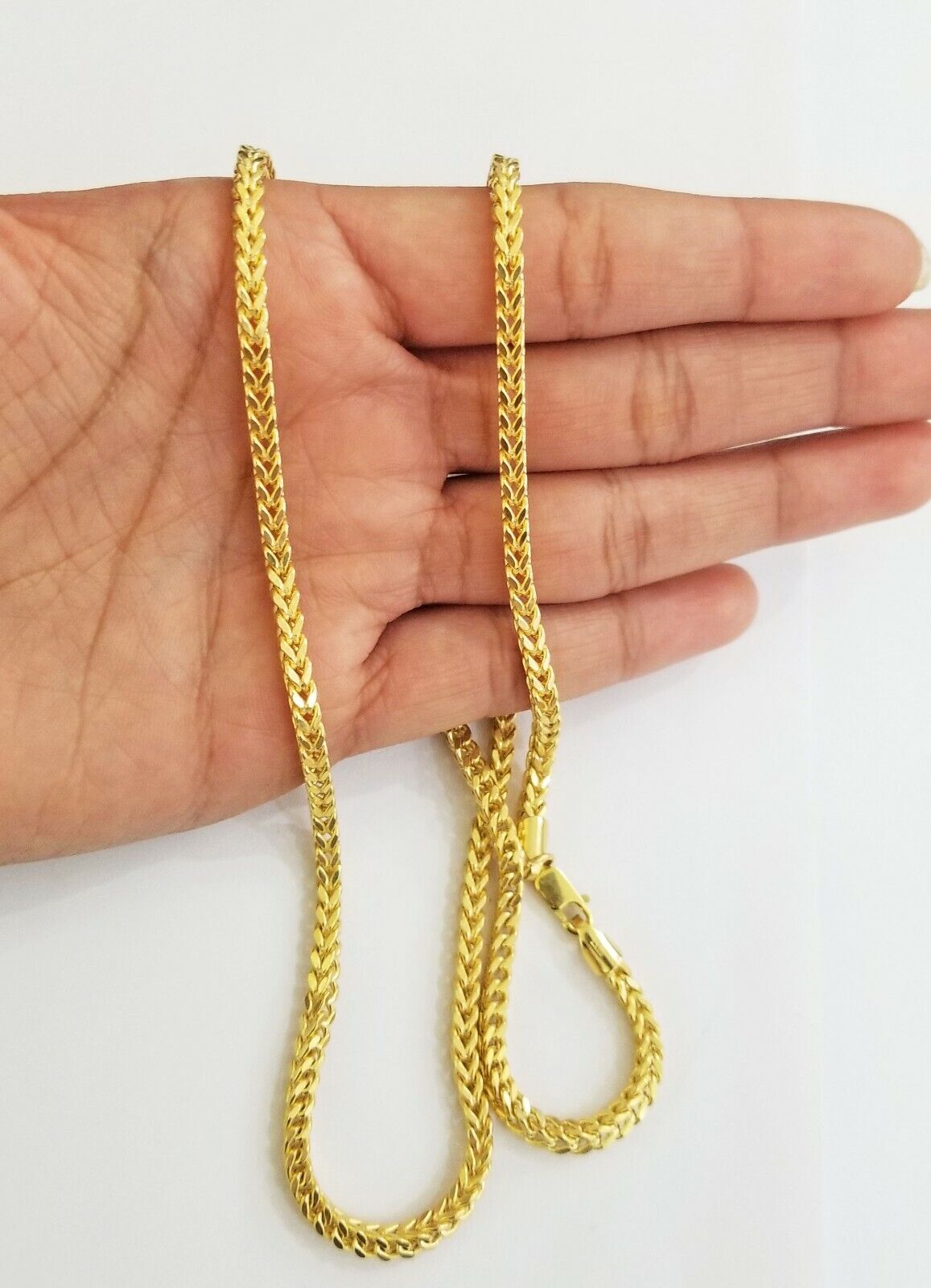 Real 10k Franco Yellow gold Chain 3mm 26 inch necklace lobster lock 10kt - GoldenlinQ