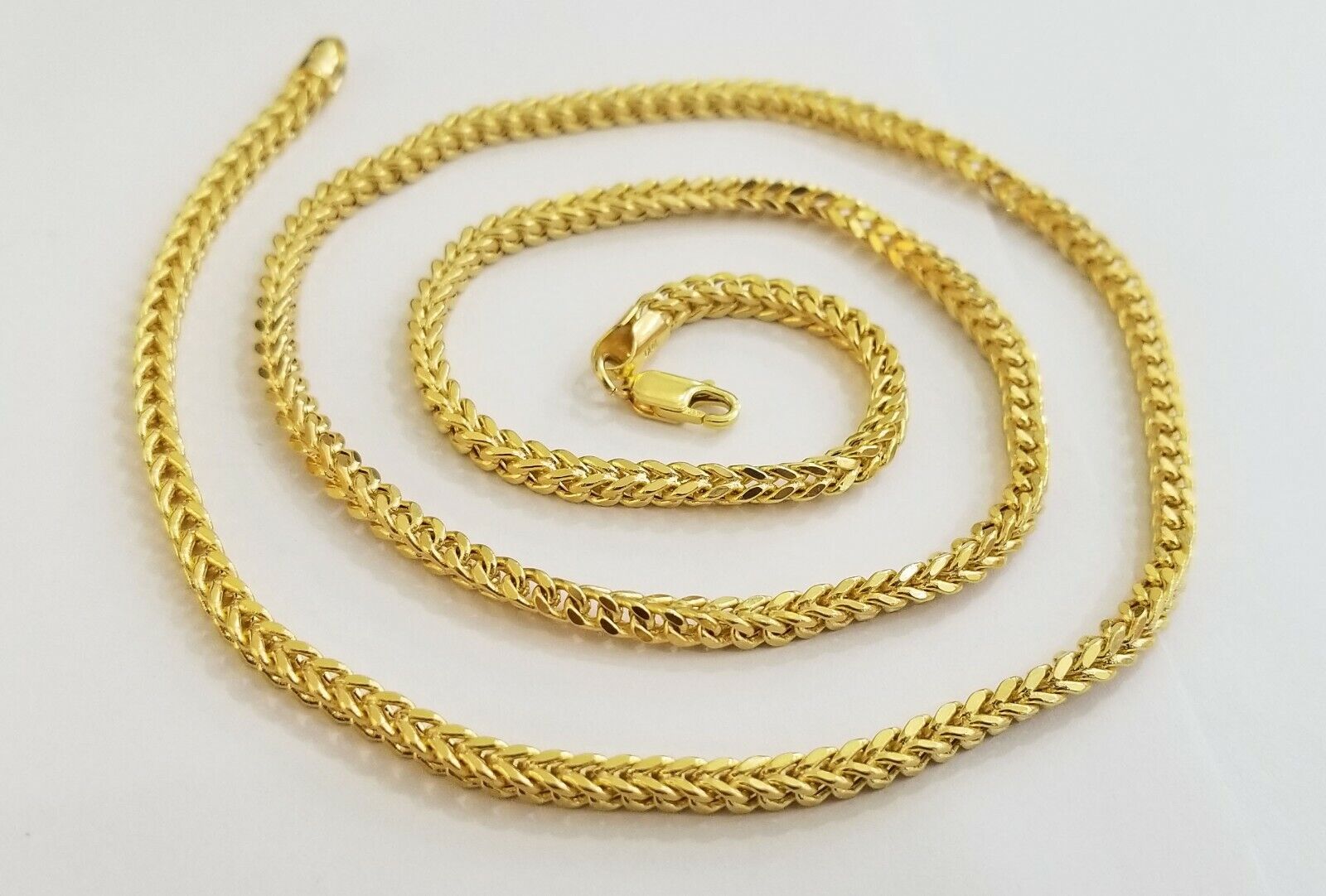 Real 10k Franco Yellow gold Chain 3mm 26 inch necklace lobster lock 10kt - GoldenlinQ