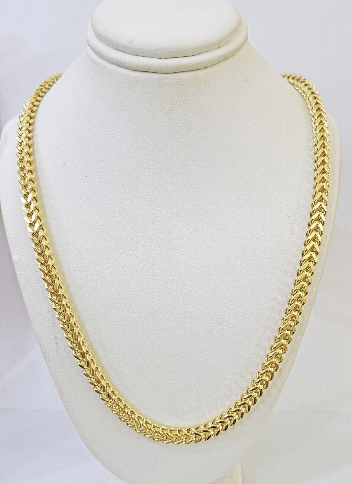 Real 10k Franco Yellow gold Chain 4mm 24inch necklace lobster lock 10kt - GoldenlinQ