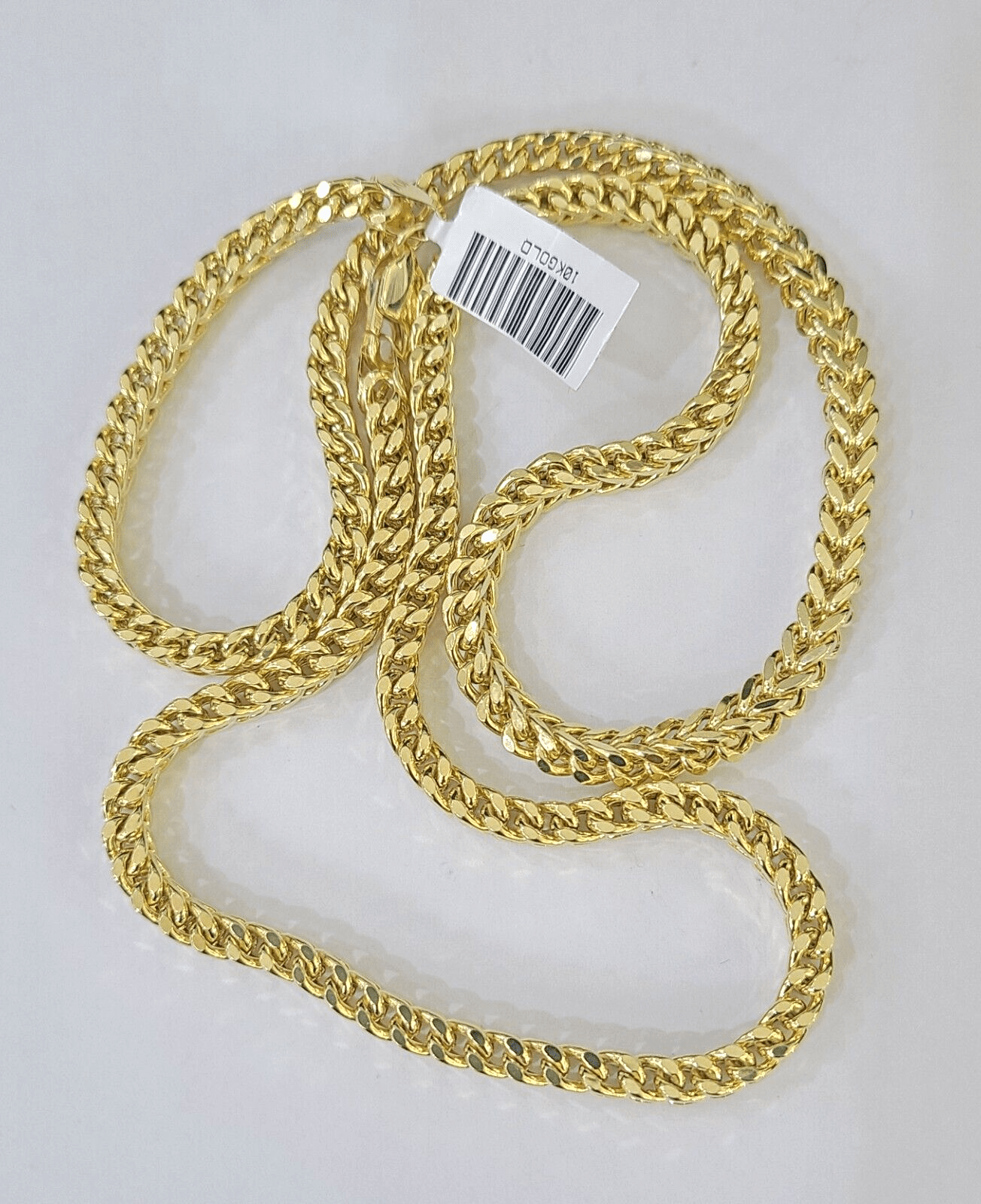Real 10k Franco Yellow gold Chain 4mm 24inch necklace lobster lock 10kt - GoldenlinQ