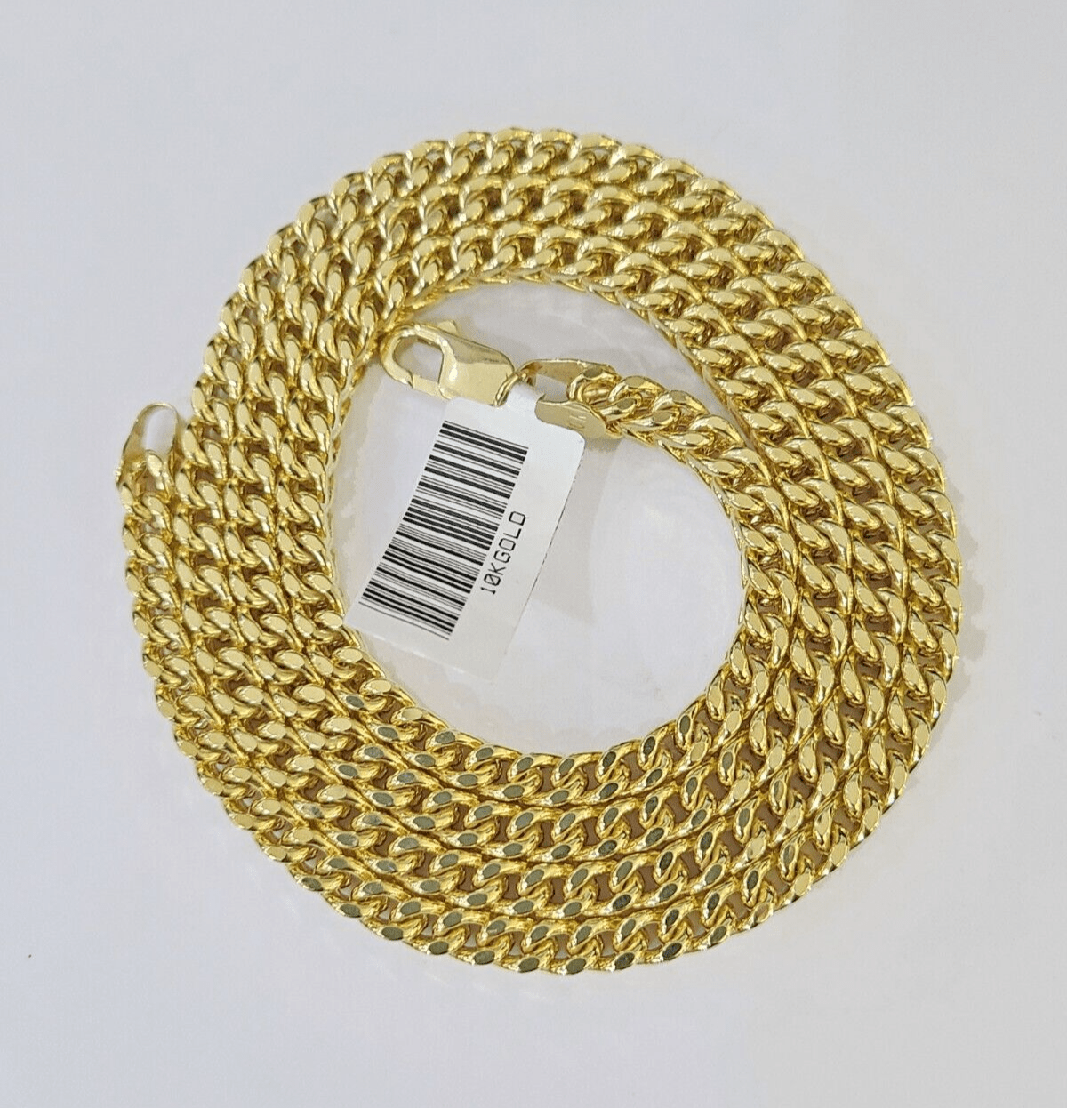 Real 10k Franco Yellow gold Chain 4mm 24inch necklace lobster lock 10kt - GoldenlinQ