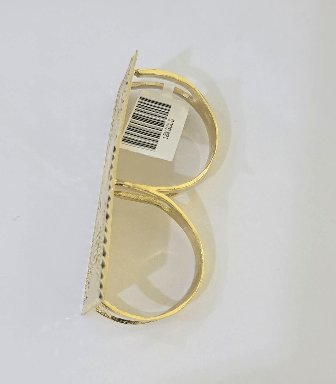 Real 10K Gold 100 Dollar Bill Ring Diamond Cut 10kt yellow Gold Ring - GoldenlinQ