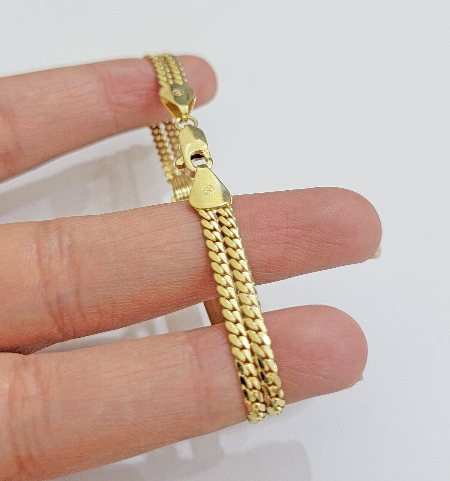 REAL 10k Gold Baby Bracelet ID Miami Cuban Link 5mm 6 Inch Kids SOLID , STRONG - GoldenlinQ