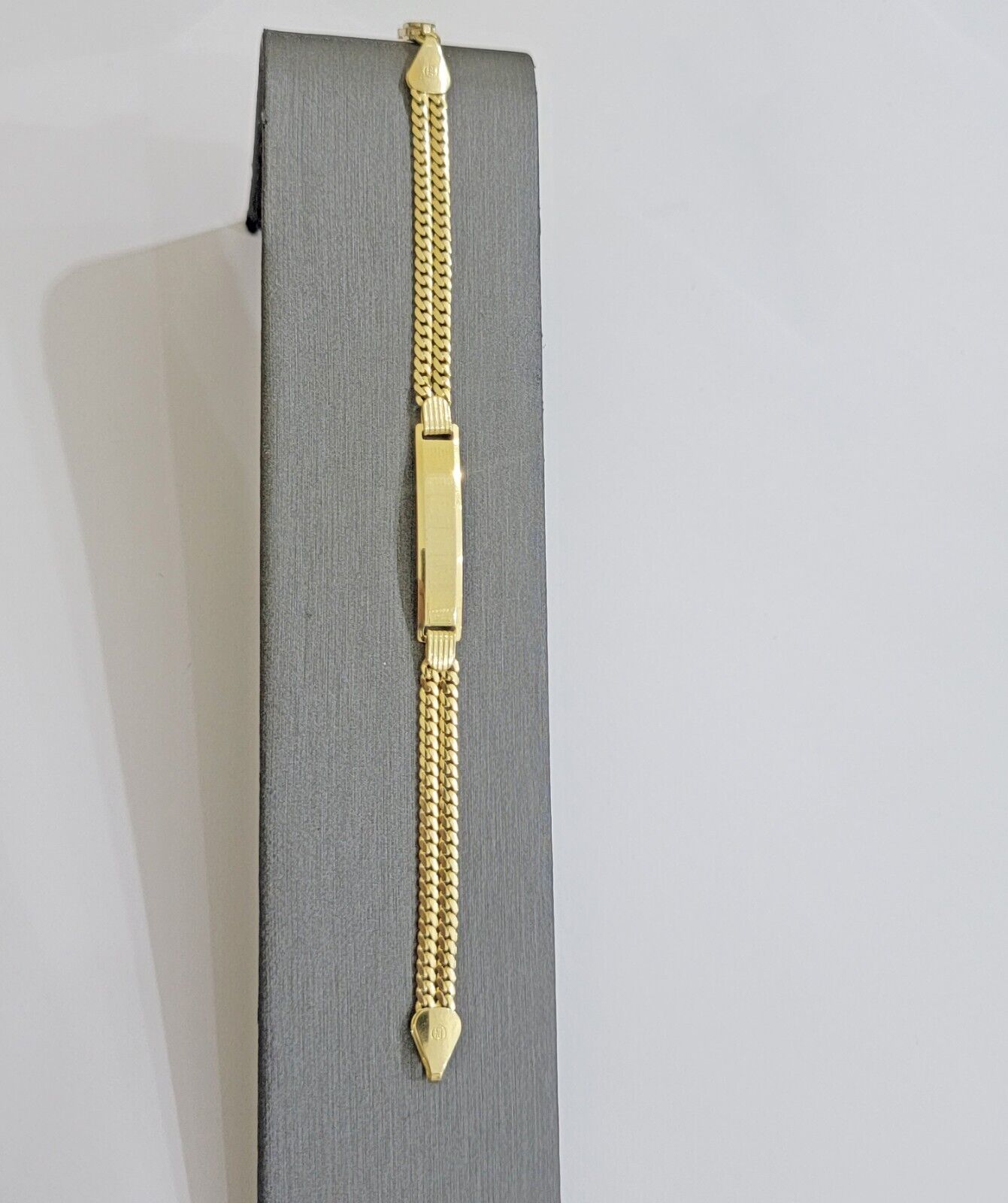 REAL 10k Gold Baby Bracelet ID Miami Cuban Link 5mm 6 Inch Kids SOLID , STRONG - GoldenlinQ