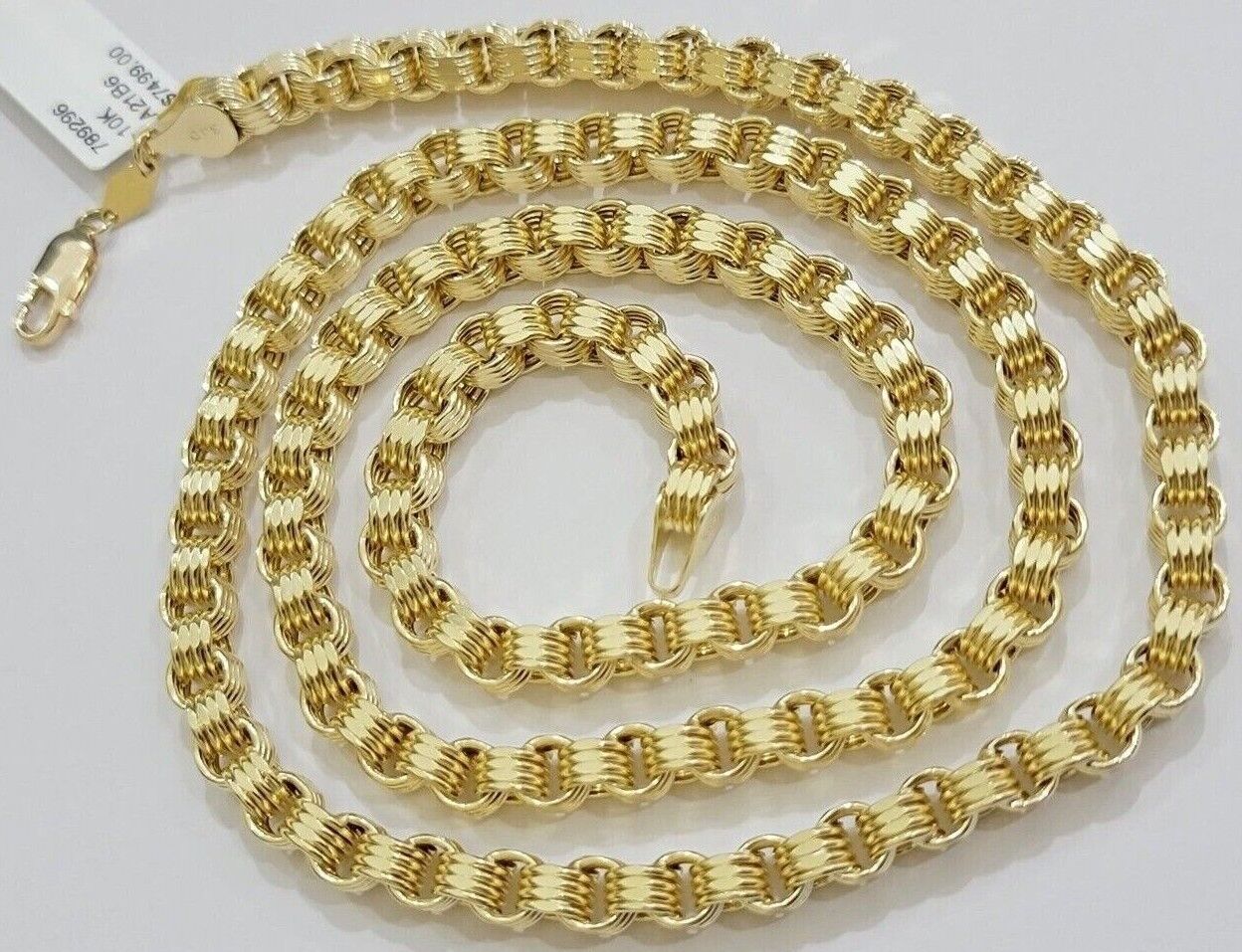 Real 10k Gold Box Byzantine Chain Necklace 20" - 28" Inch 4mm 5mm 6mm 7mm 10kt Men - GoldenlinQ