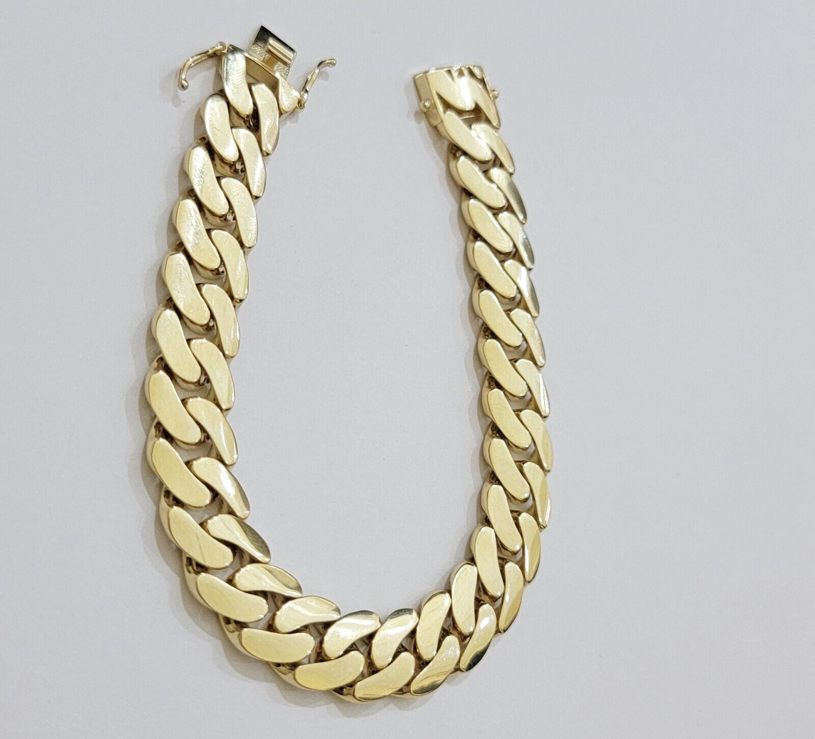 Real 10k Gold Bracelet 12mm Royal Miami Cuban Link 9 inch Men's 10kt Yellow Gold - GoldenlinQ