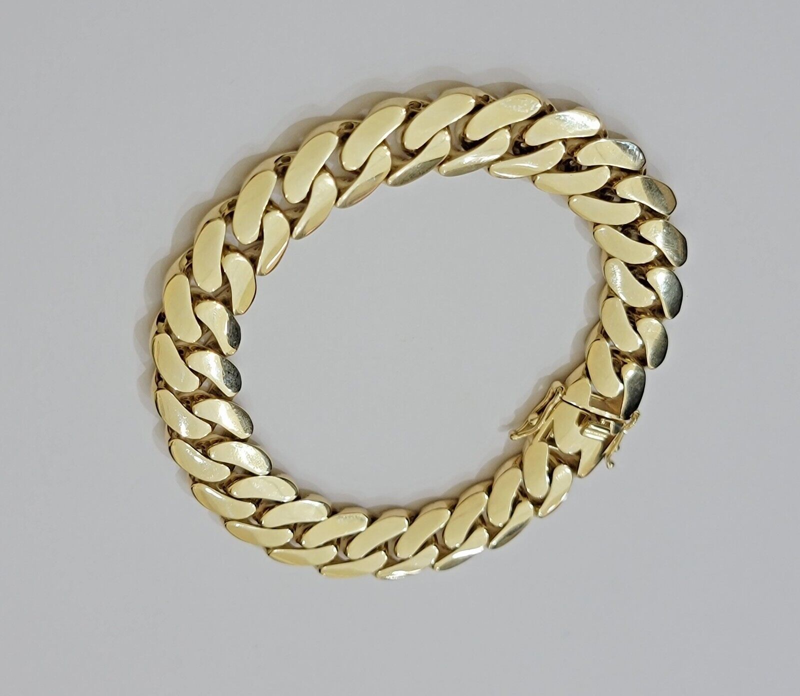 Real 10k Gold Bracelet 12mm Royal Miami Cuban Link 9 inch Men's 10kt Yellow Gold - GoldenlinQ