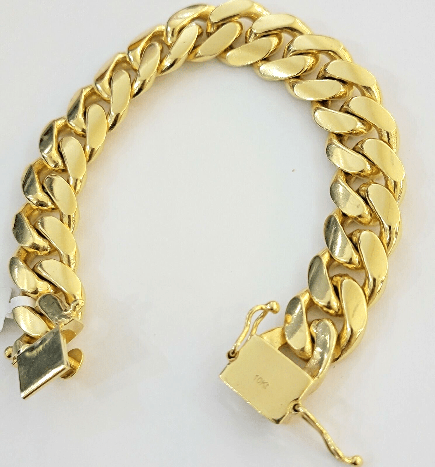 Real 10k Gold Bracelet 16mm 8 Inch Mens Miami Cuban Link STRONG SOLID THICK 10KT - GoldenlinQ