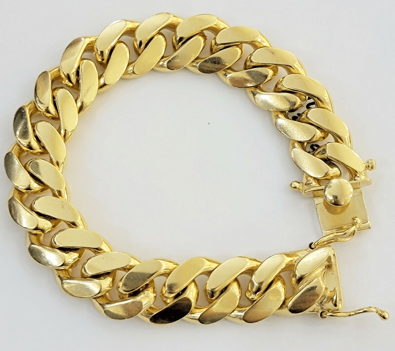 Real 10k Gold Bracelet 16mm 8 Inch Mens Miami Cuban Link STRONG SOLID THICK 10KT - GoldenlinQ
