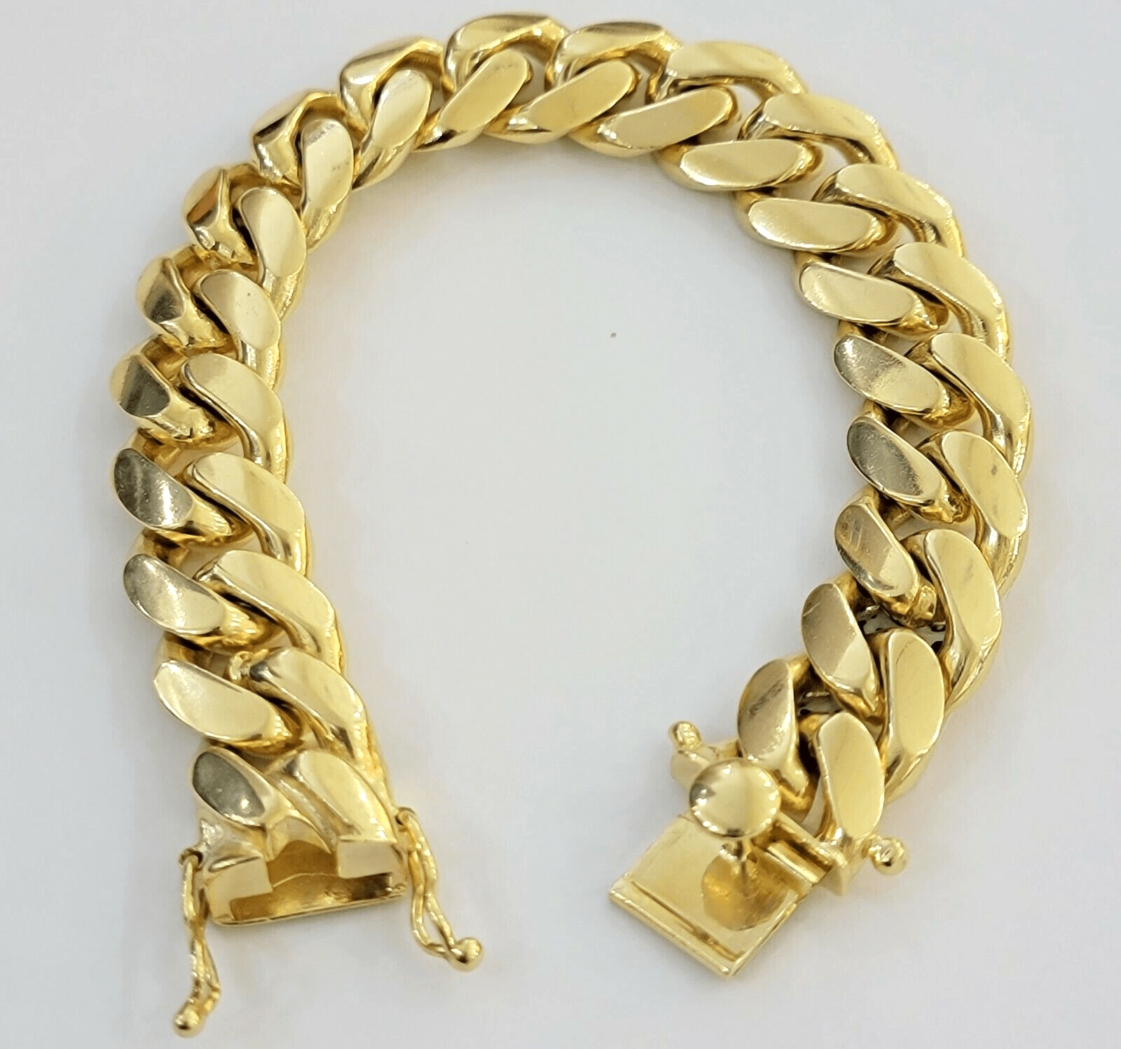 Real 10k Gold Bracelet 16mm 8 Inch Mens Miami Cuban Link STRONG SOLID THICK 10KT - GoldenlinQ
