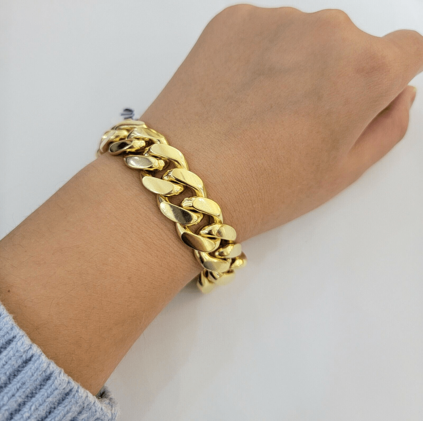 Real 10k Gold Bracelet 16mm 8 Inch Mens Miami Cuban Link STRONG SOLID THICK 10KT - GoldenlinQ