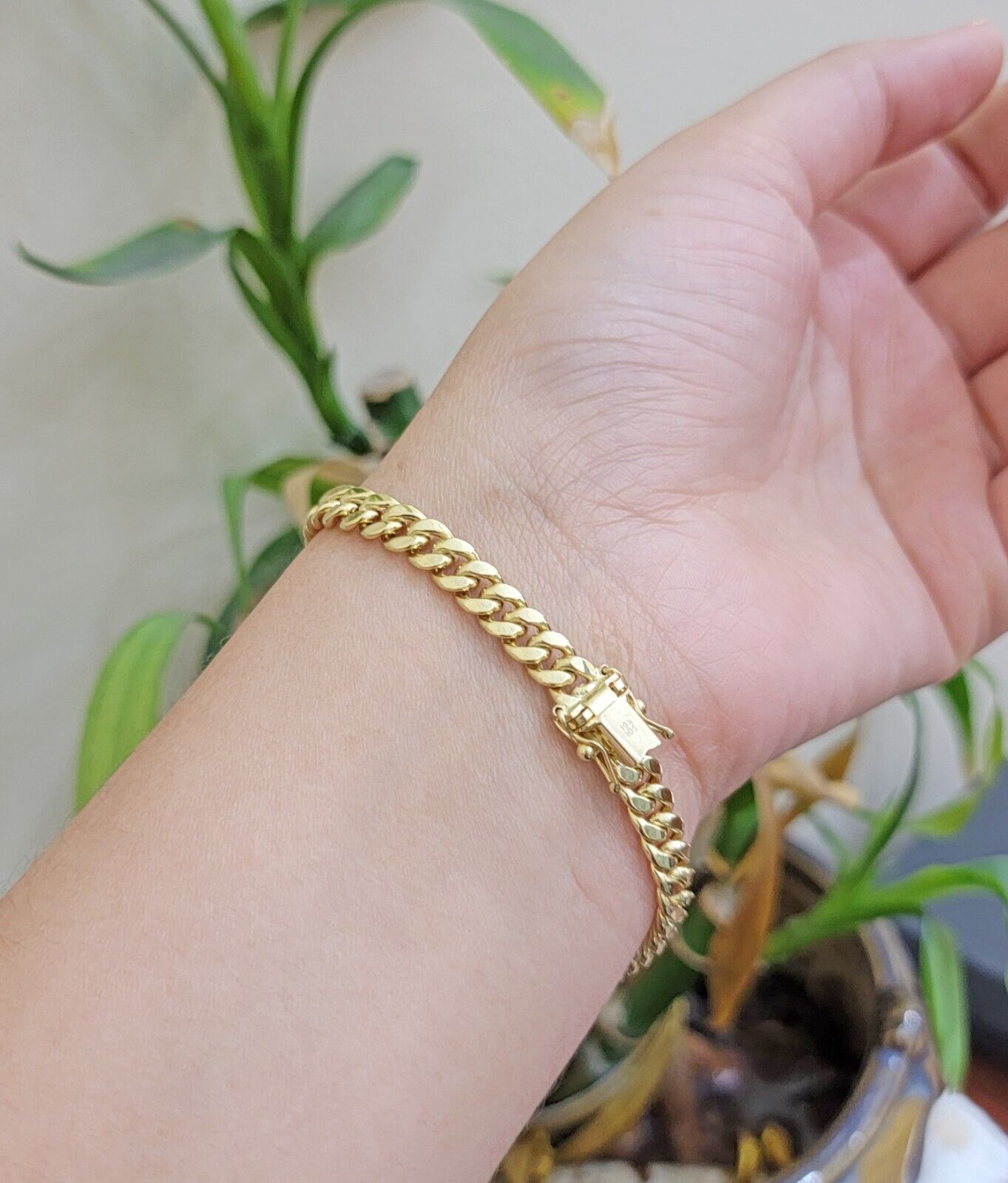 Real 10k Gold Bracelet 7 Inch 6mm Miami Cuban Link 10kt Yellow Gold For Women - GoldenlinQ