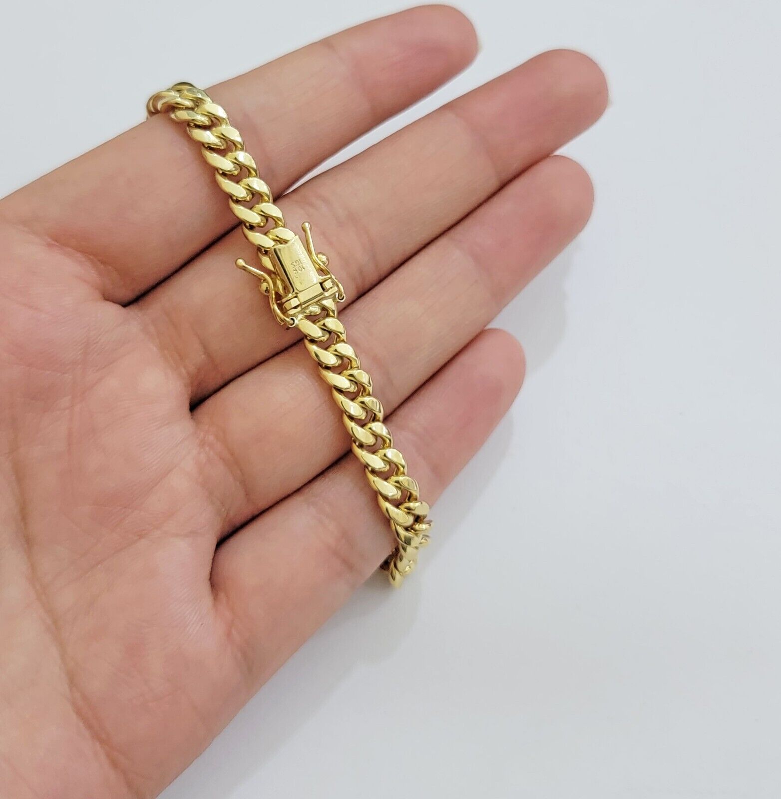 Real 10k Gold Bracelet 7 Inch 7mm Miami Cuban Link 10kt Yellow Gold For Women - GoldenlinQ