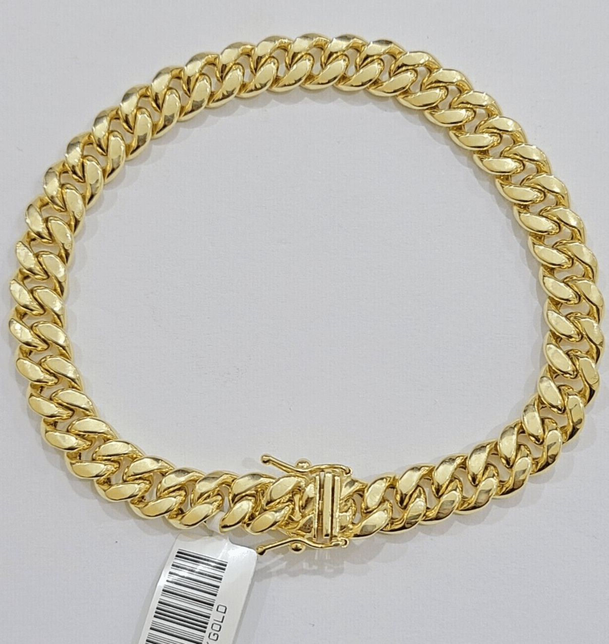 Real 10k Gold Bracelet 7 inch 8mm Miami Cuban Link Box Clasp Strong Men Women - GoldenlinQ