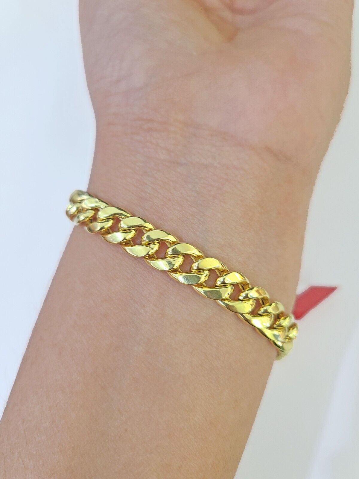 Real 10k Gold Bracelet 8mm Miami Cuban Link 8" Box Lock 10kt Yellow Gold - GoldenlinQ