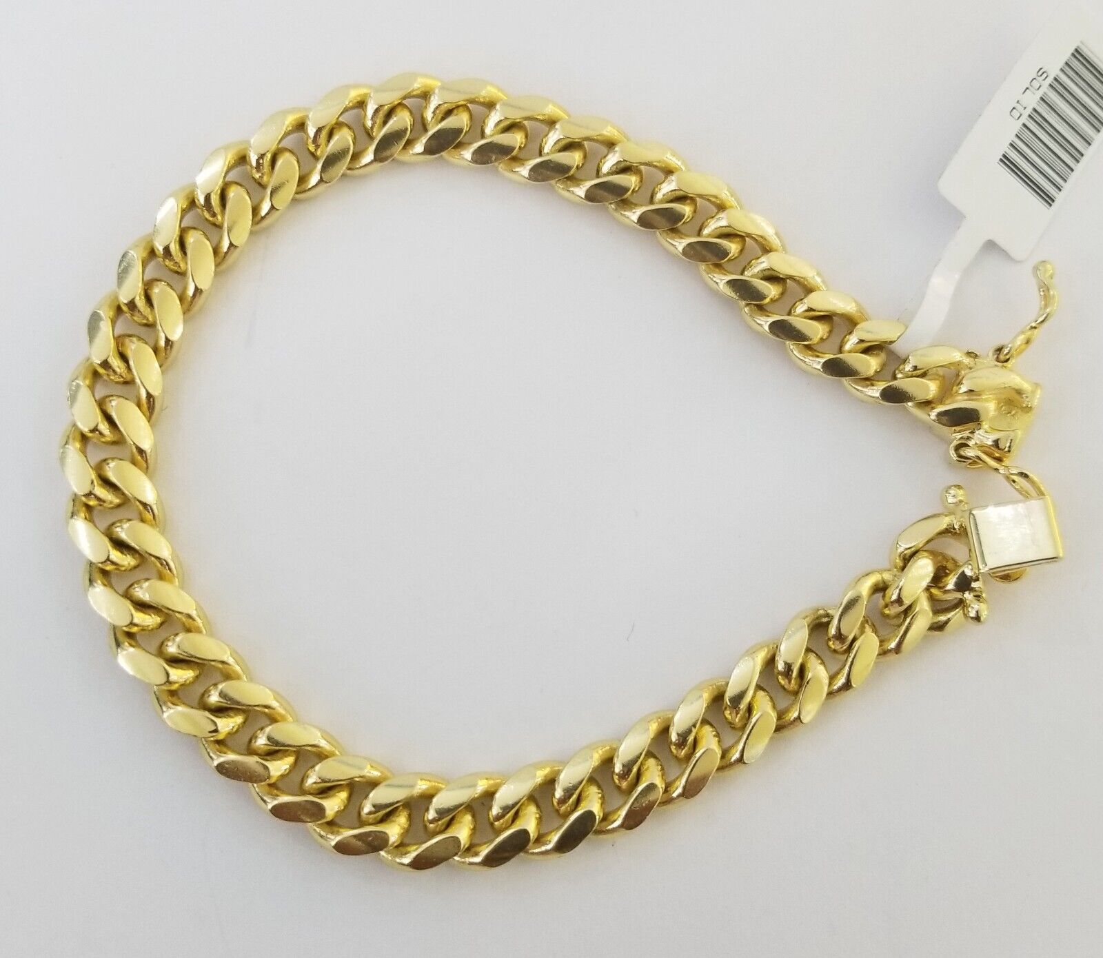 Real 10k Gold Bracelet 8mm Miami Cuban Link 8" Box Lock 10kt Yellow Gold - GoldenlinQ
