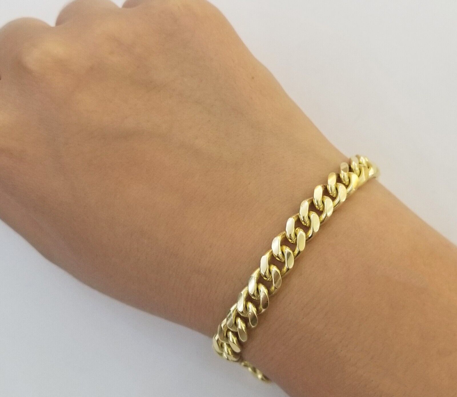 Real 10k Gold Bracelet 8mm Miami Cuban Link 8" Box Lock 10kt Yellow Gold - GoldenlinQ
