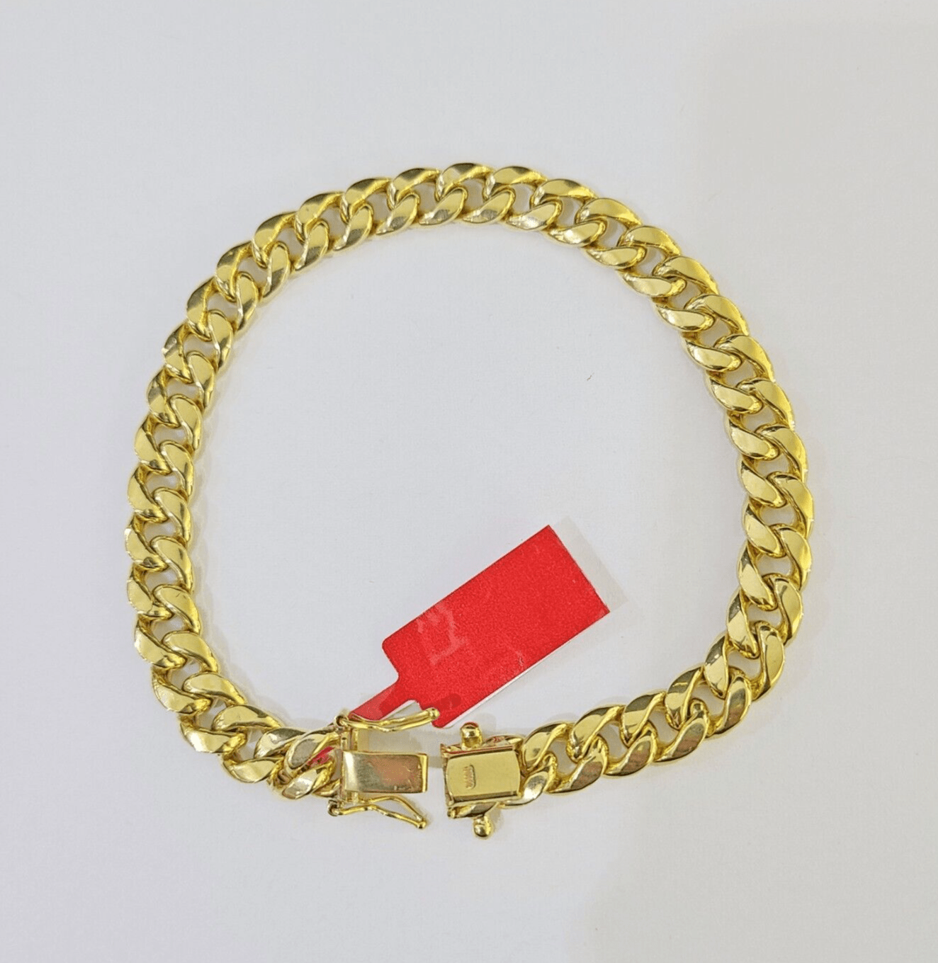 Real 10k Gold Bracelet 8mm Miami Cuban Link 8" Box Lock 10kt Yellow Gold - GoldenlinQ