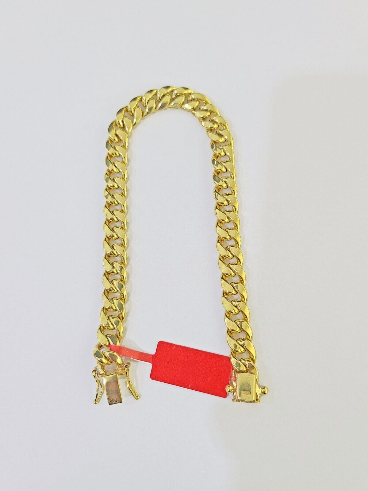 Real 10k Gold Bracelet 8mm Miami Cuban Link 9" Box Lock 10kt Yellow Gold - GoldenlinQ