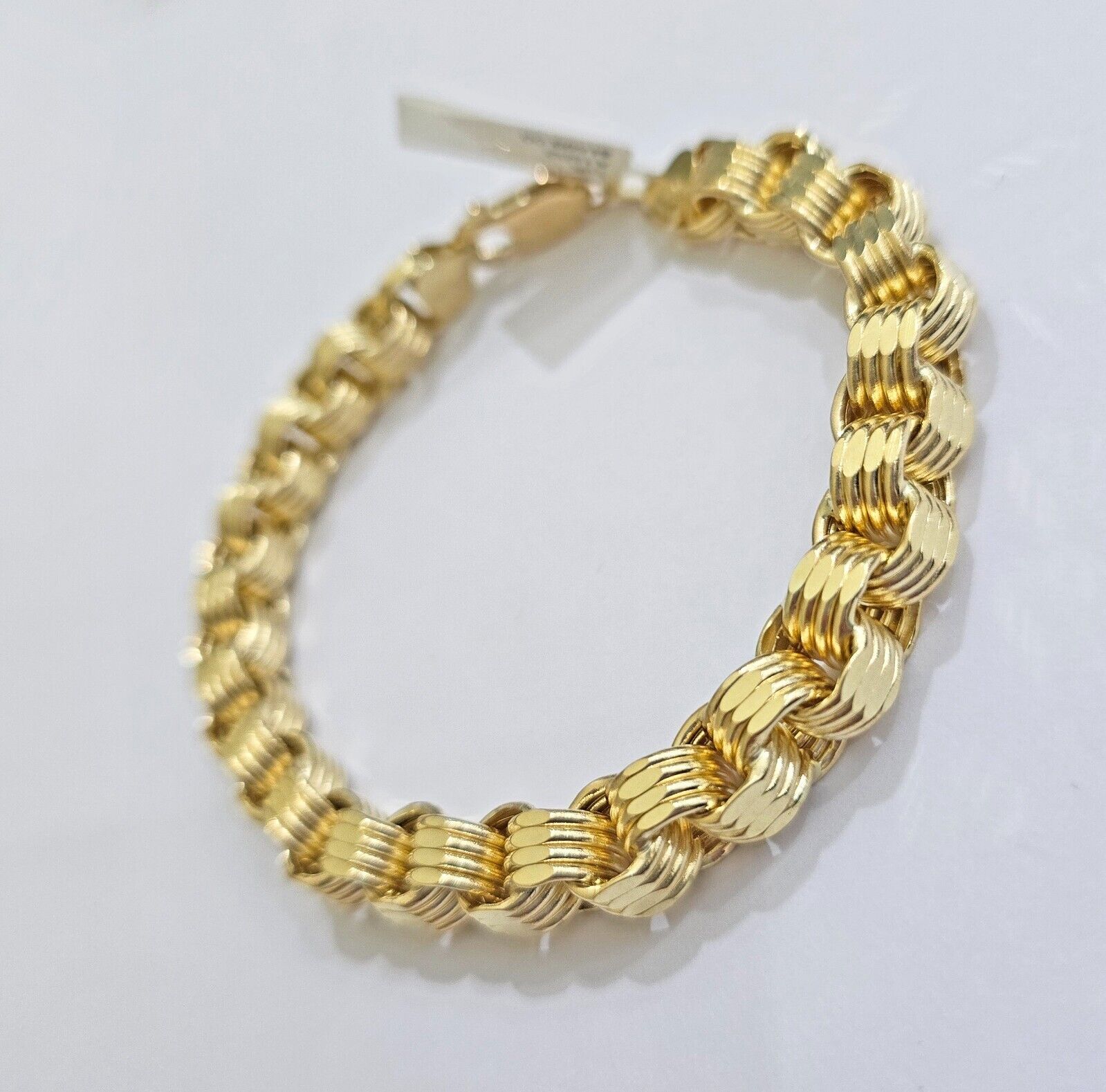 Real 10k Gold Bracelet Byzantine Box 8 Inch 8.5mm 10kt Yellow Gold Men's Genuine - GoldenlinQ