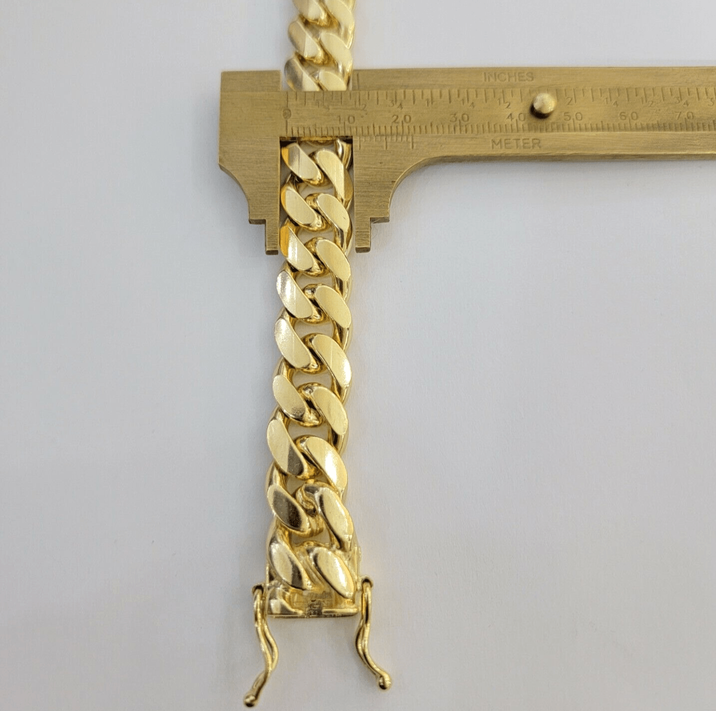 Real 10k Gold Bracelet Mens Miami Cuban Link 9 Inch 13mm Heavy SOLID 10KT , SALE - GoldenlinQ