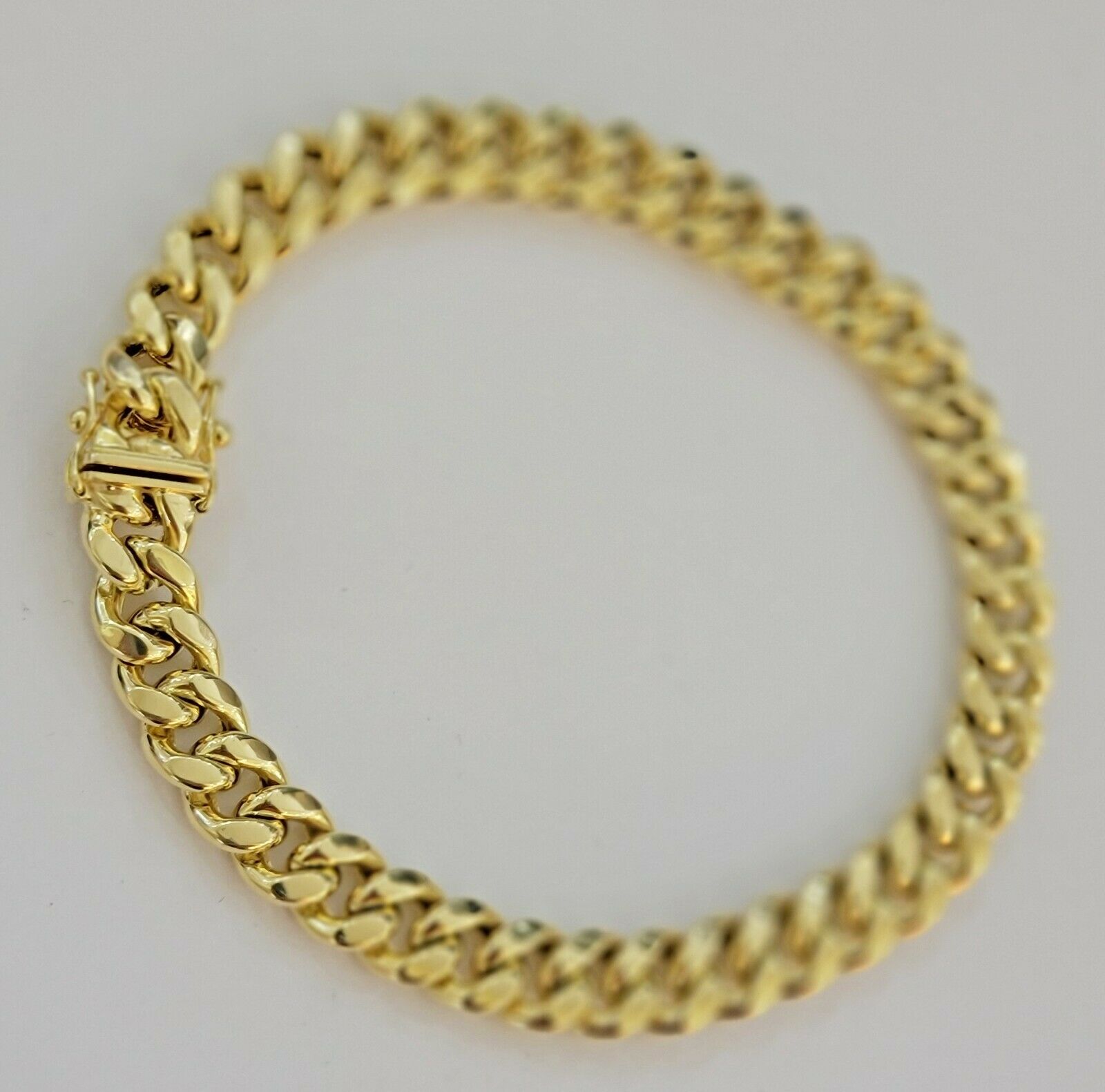 Real 10k Gold Bracelet Miami Cuban Link 9mm 8" Box clasp 10kt Strong Links Men's - GoldenlinQ