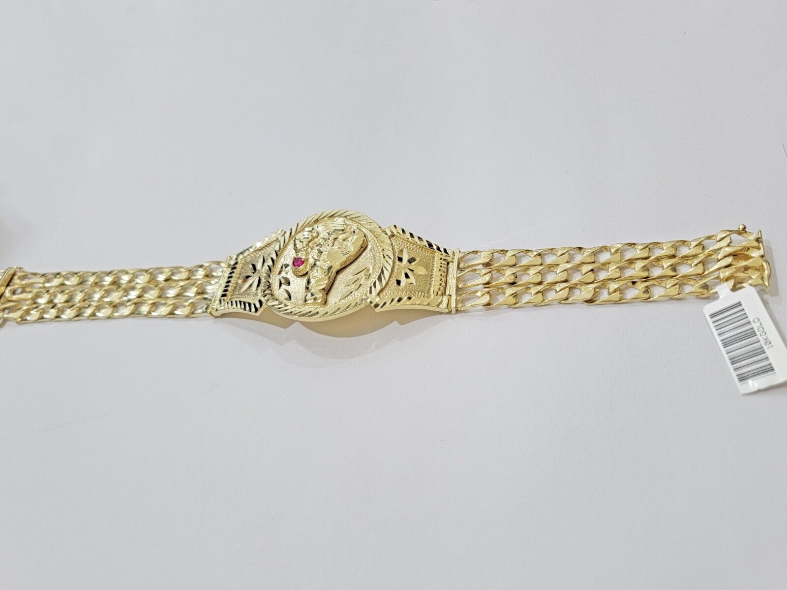 Real 10k Gold Bracelet Solid San barbara 8 Inches Cuban Link Box Lock, Pura oro - GoldenlinQ