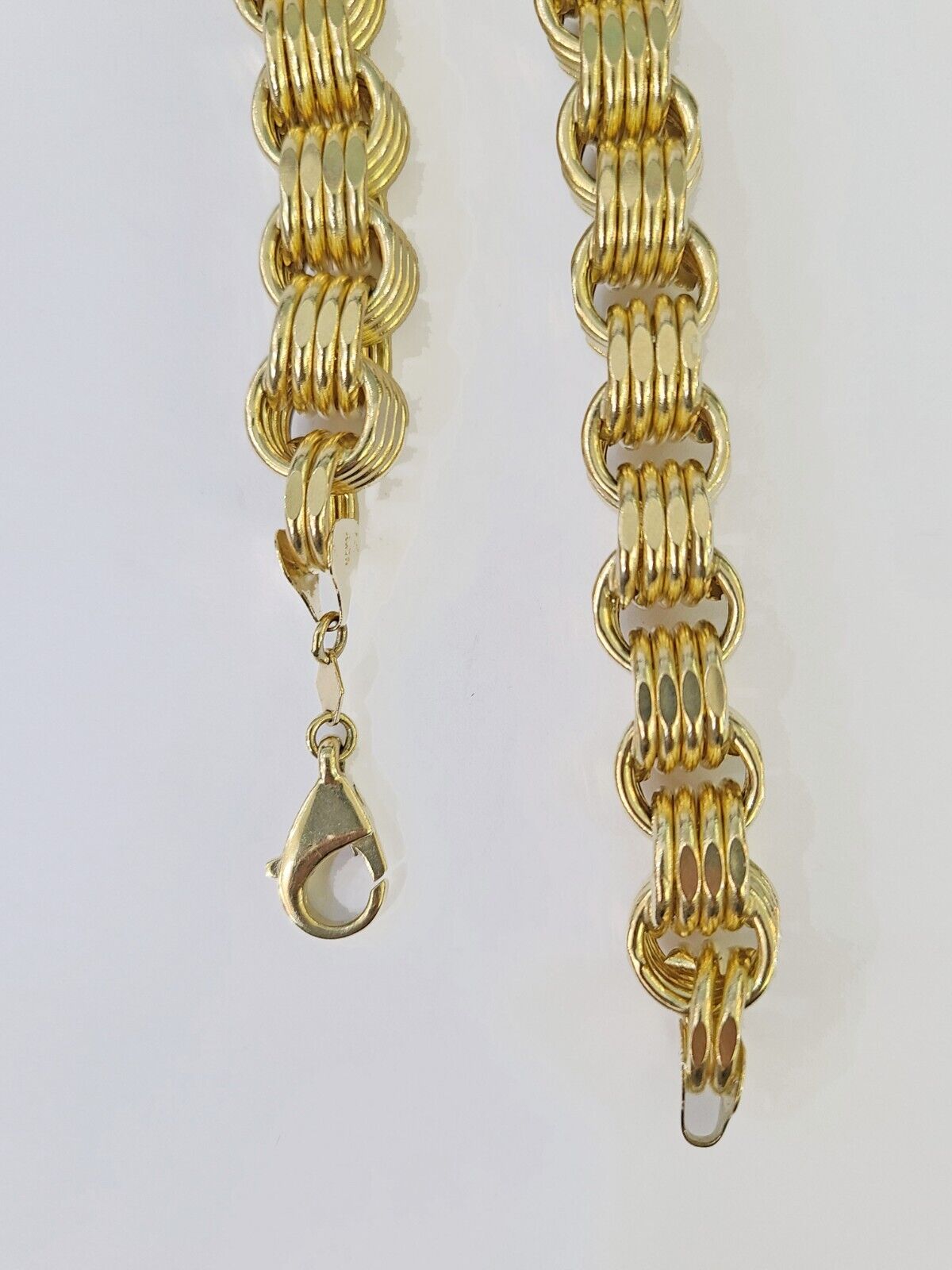 Real 10k Gold Byzantine Chain 12mm 26 Inch Men's yellow gold necklace Real gold - GoldenlinQ