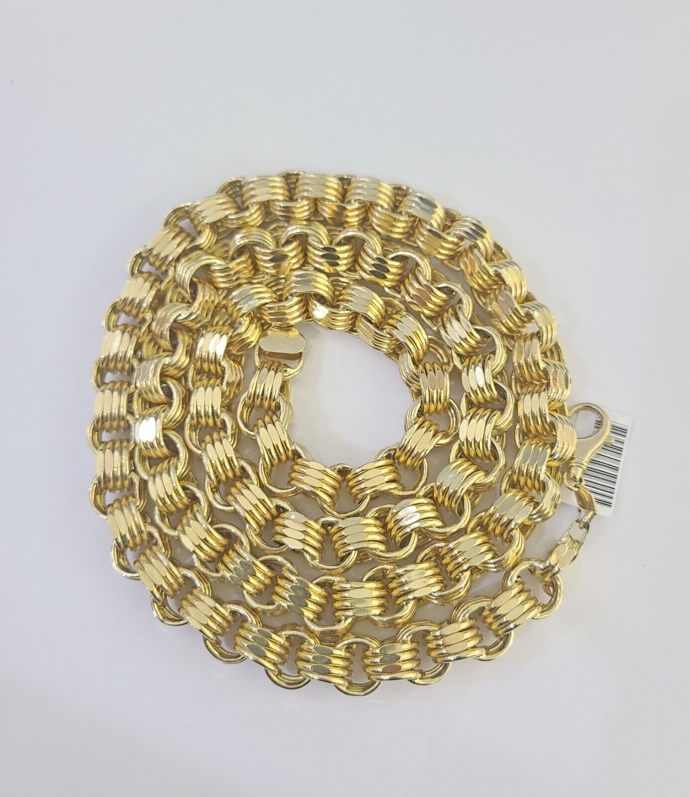 REAL 10k Gold Byzantine Chain Necklace Lobster Clasp 10mm 20"22" 24" 26" 28" 30" - GoldenlinQ